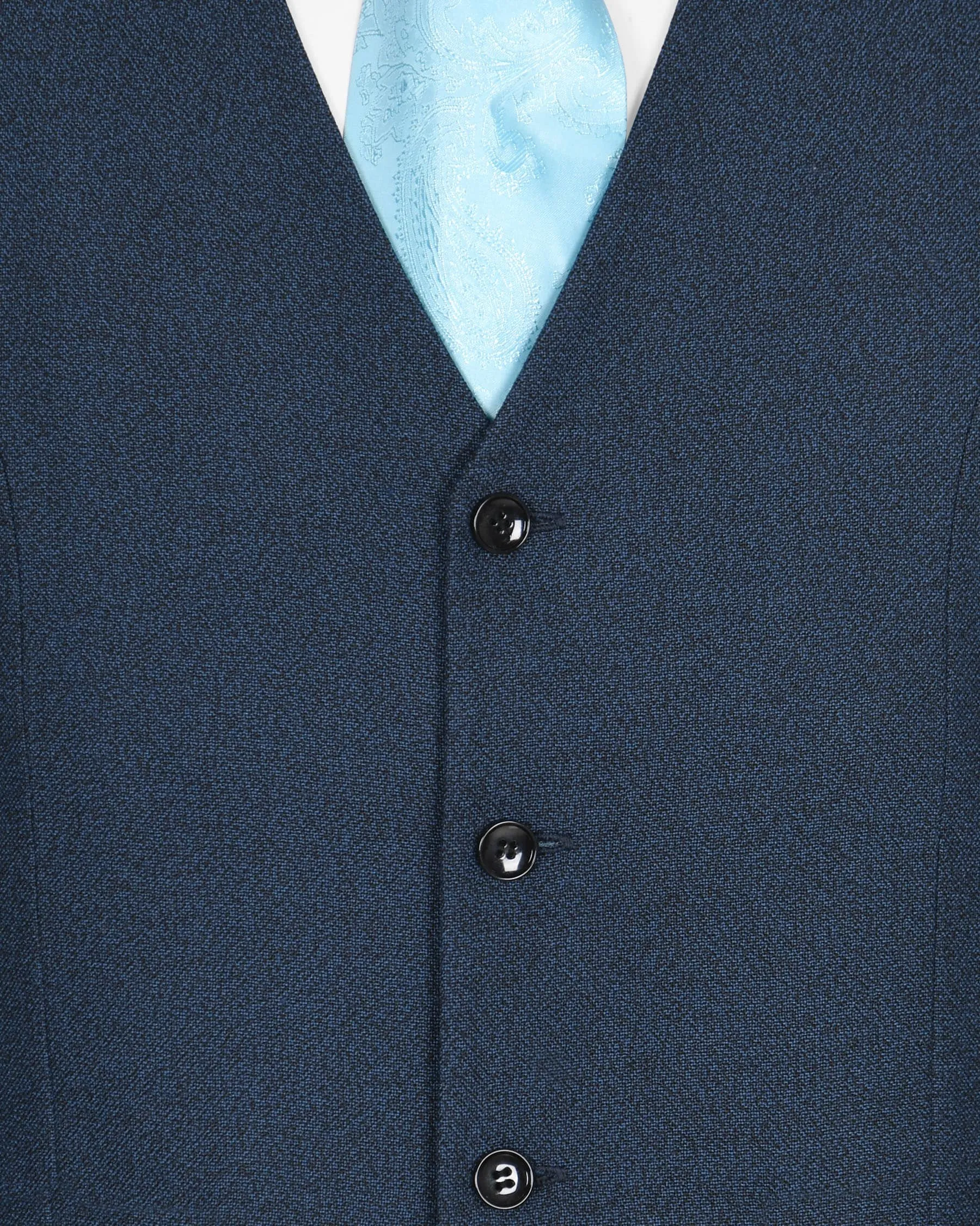 Bunting Blue with Black Textured Waistcoat sold by French Crown product image thumbnail 5