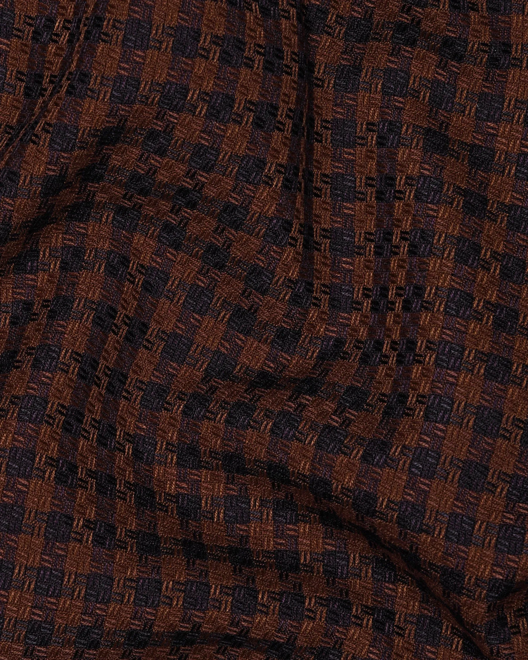 Brown with Navy Tweed Wool Waistcoat sold by French Crown product image thumbnail 3