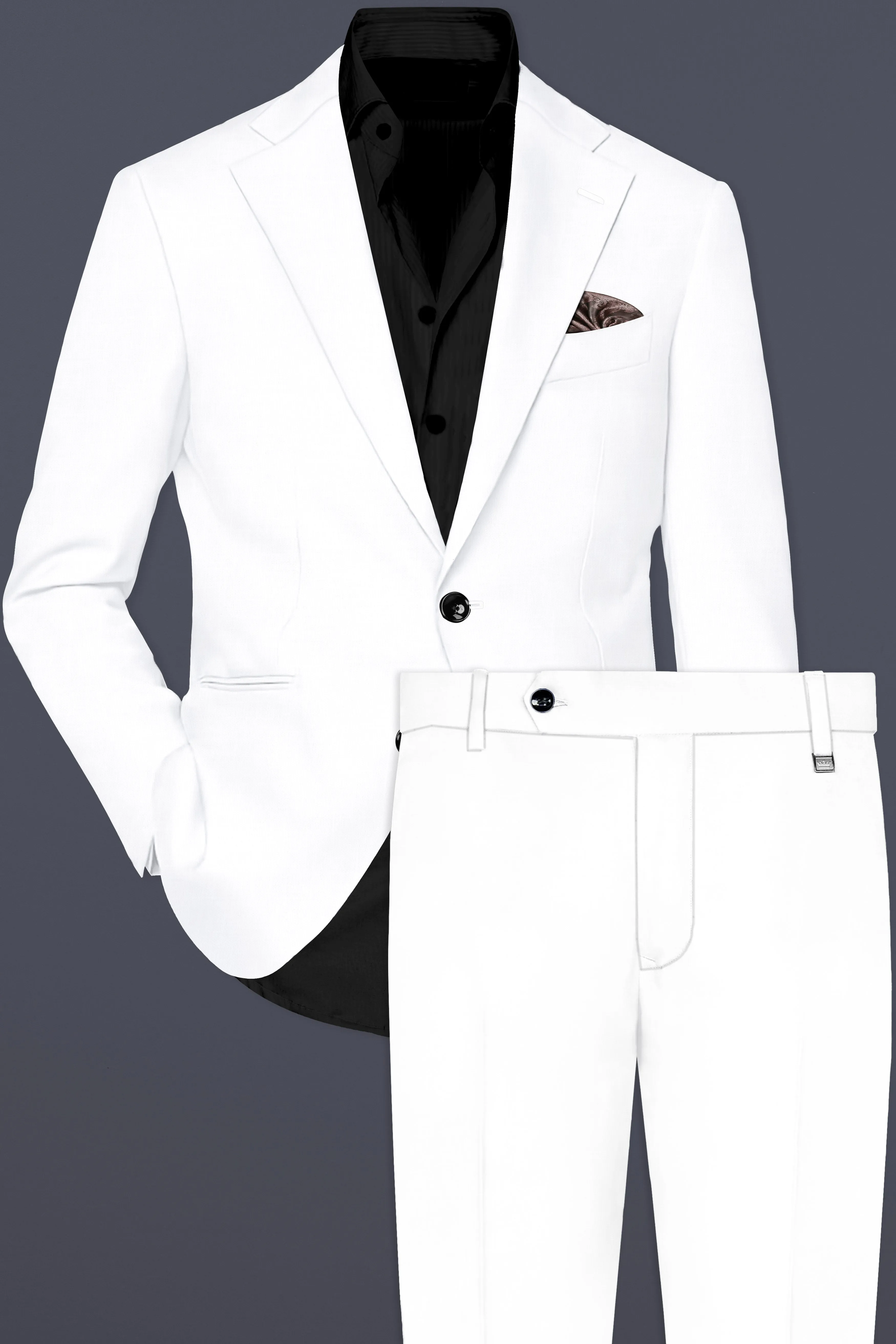 Bright White Luxurious Linen Suit sold by French Crown product image thumbnail 2