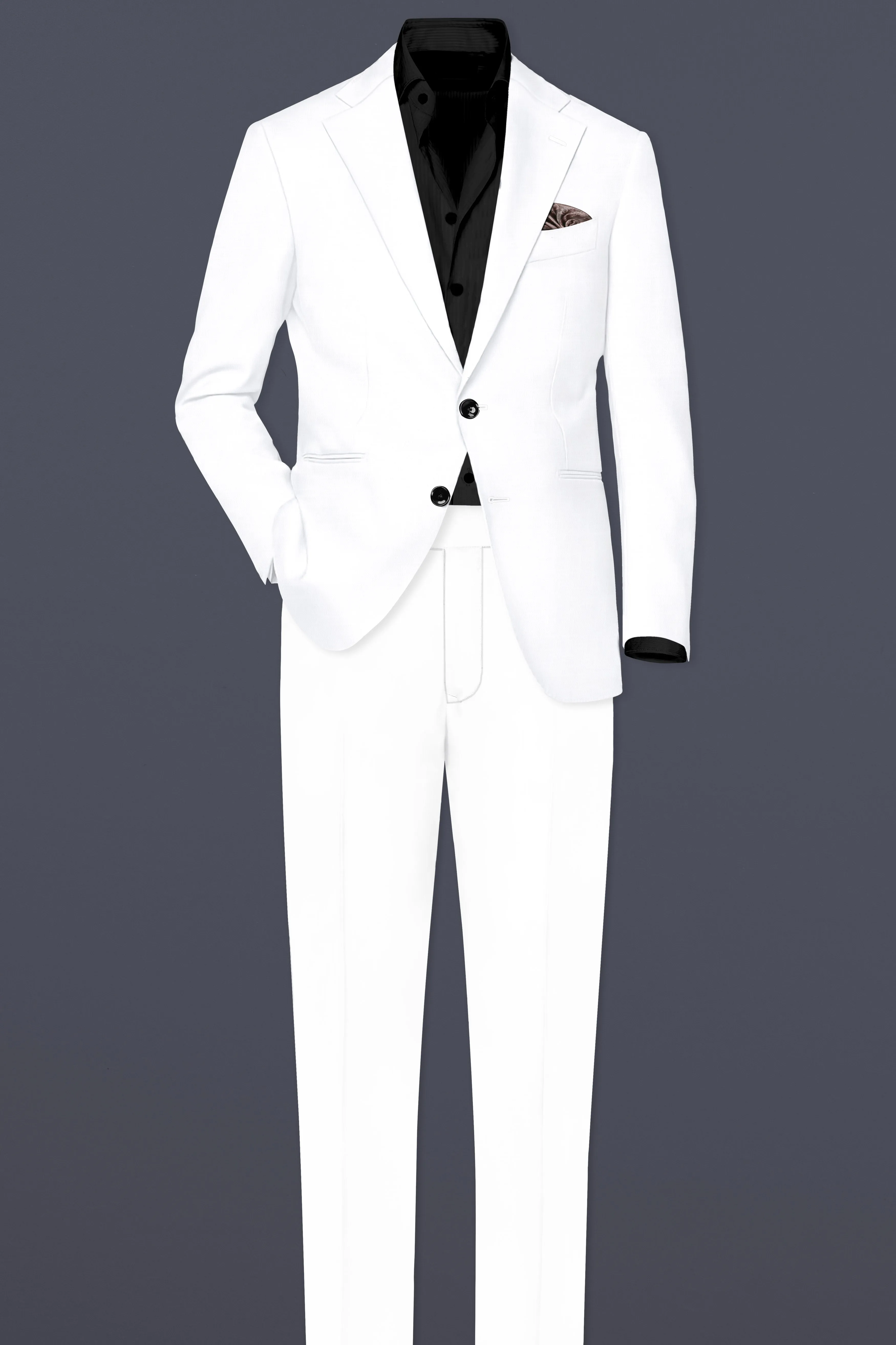 Bright White Luxurious Linen Suit sold by French Crown product image thumbnail 4