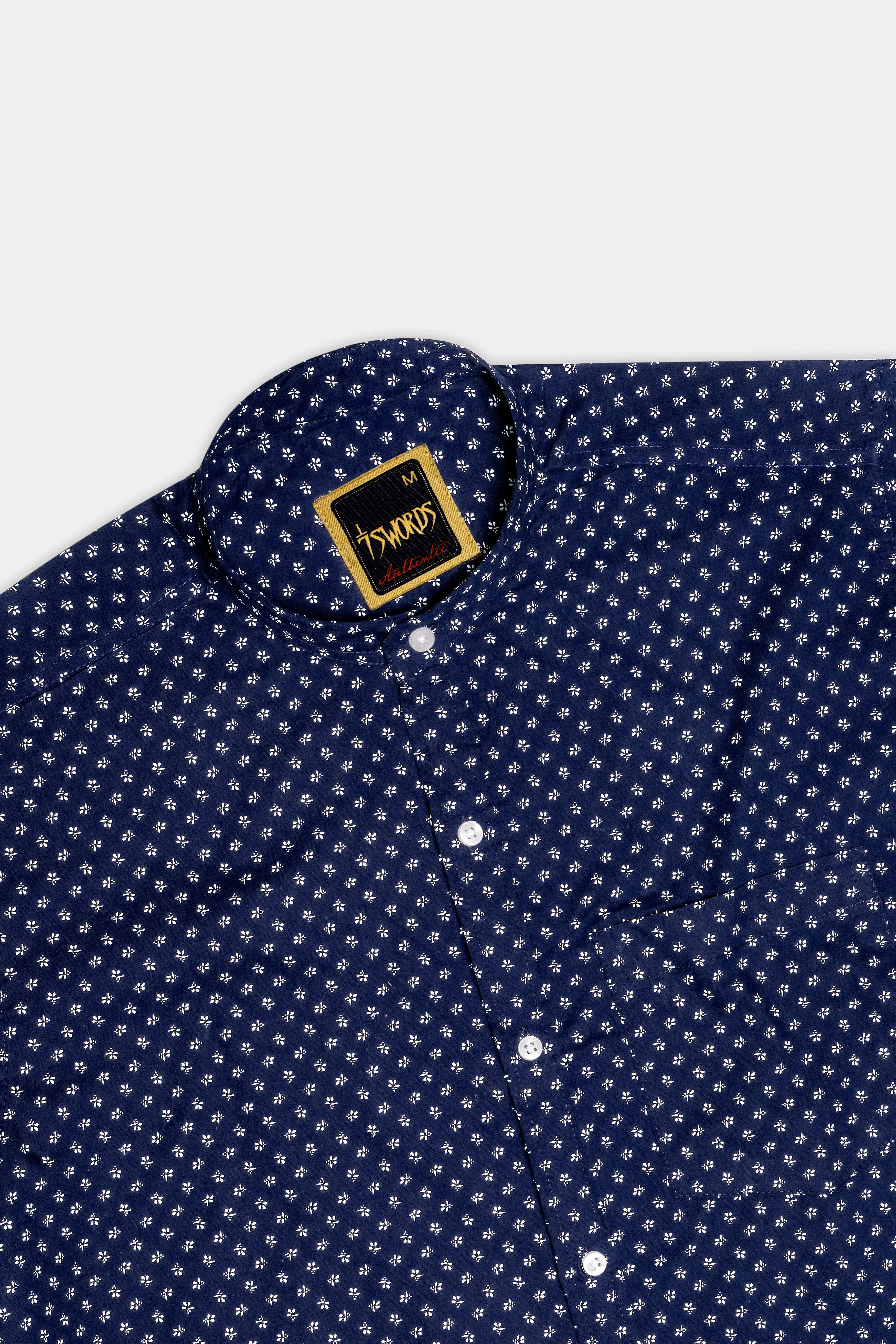 7swords-Haiti Blue Printed Premium Cotton Casual Shirt sold by French Crown product image thumbnail 5