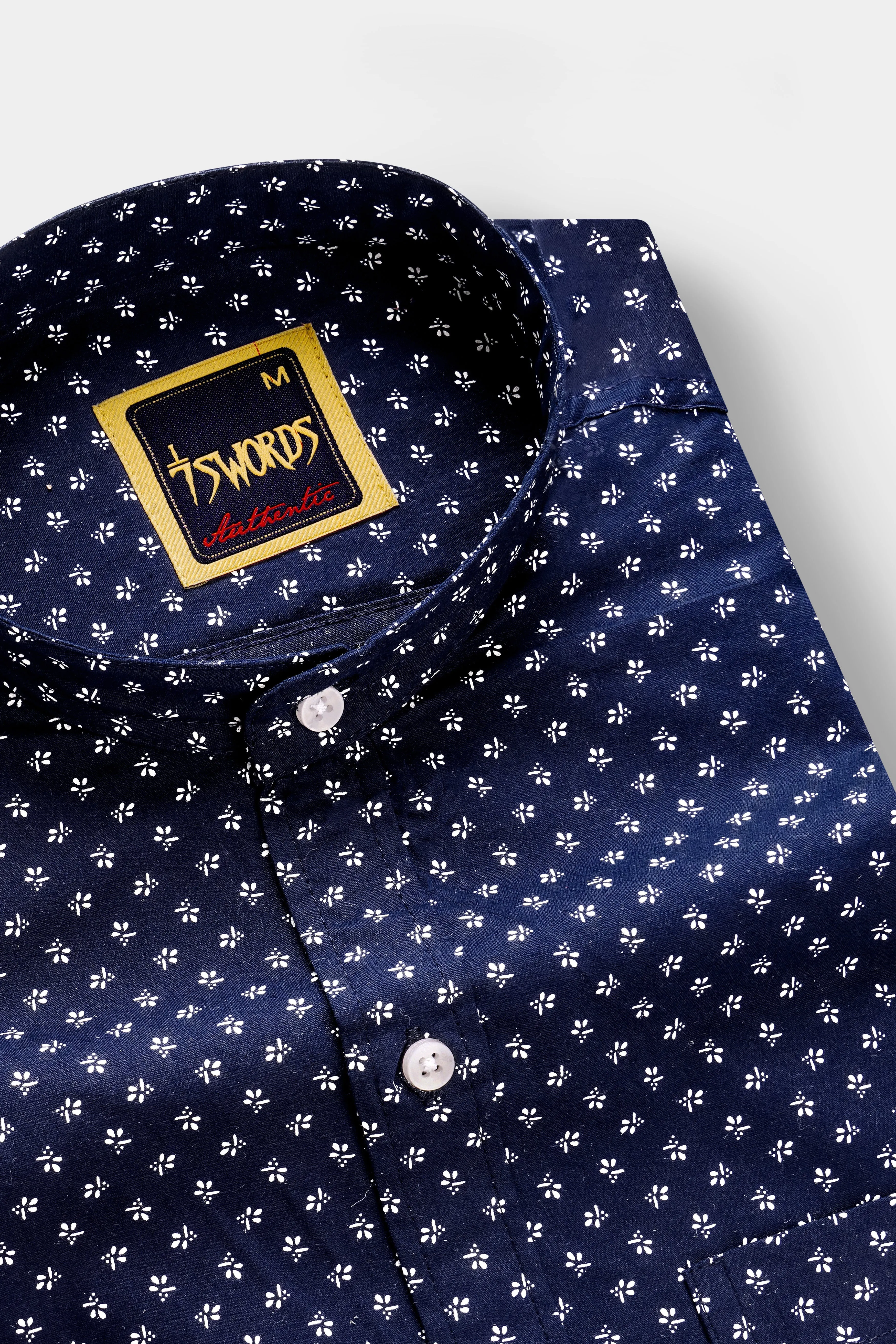 7swords-Haiti Blue Printed Premium Cotton Casual Shirt sold by French Crown product image thumbnail 2