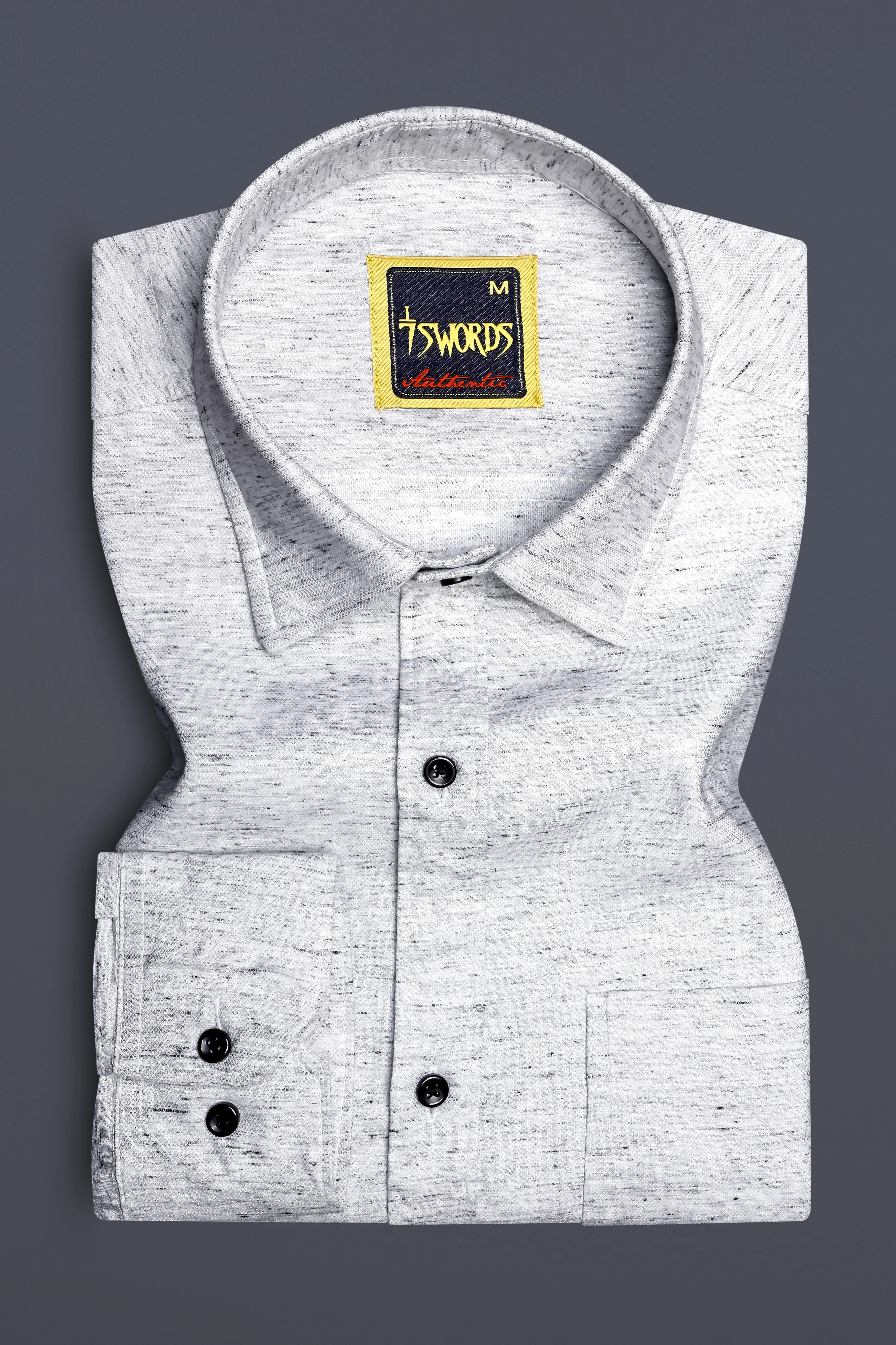 7swords-Mischka Gray Textured Premium Cotton Dress Shirt sold by French Crown product image thumbnail 4