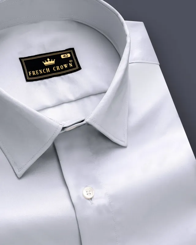 Parisian-French Gray Solid Subtle Sheen Super Soft Premium Cotton Dress Shirt sold by French Crown