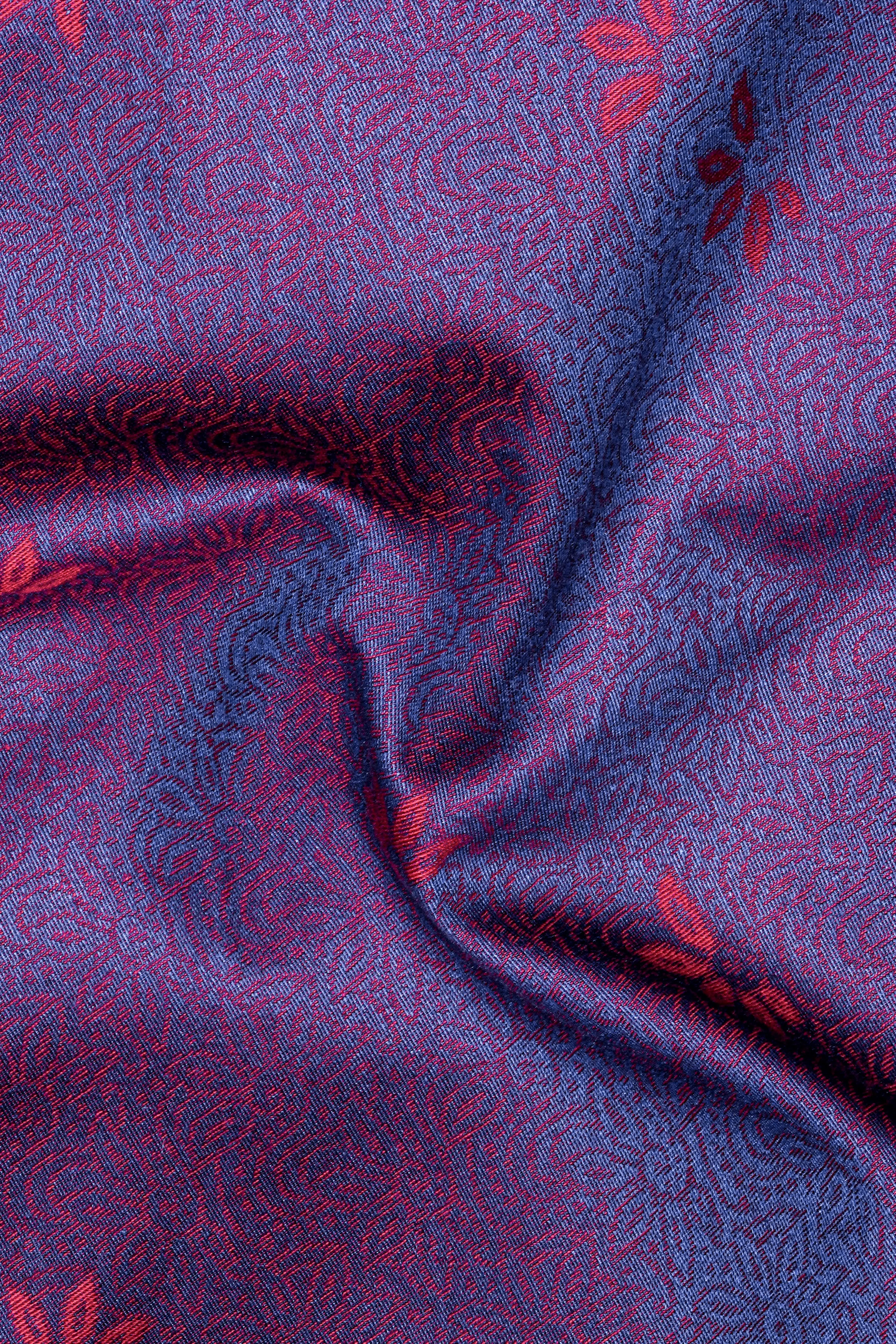 Royal Orchid-Violet Purple Jacquard Textured Premium Giza Cotton Dress Shirt sold by French Crown product image thumbnail 2