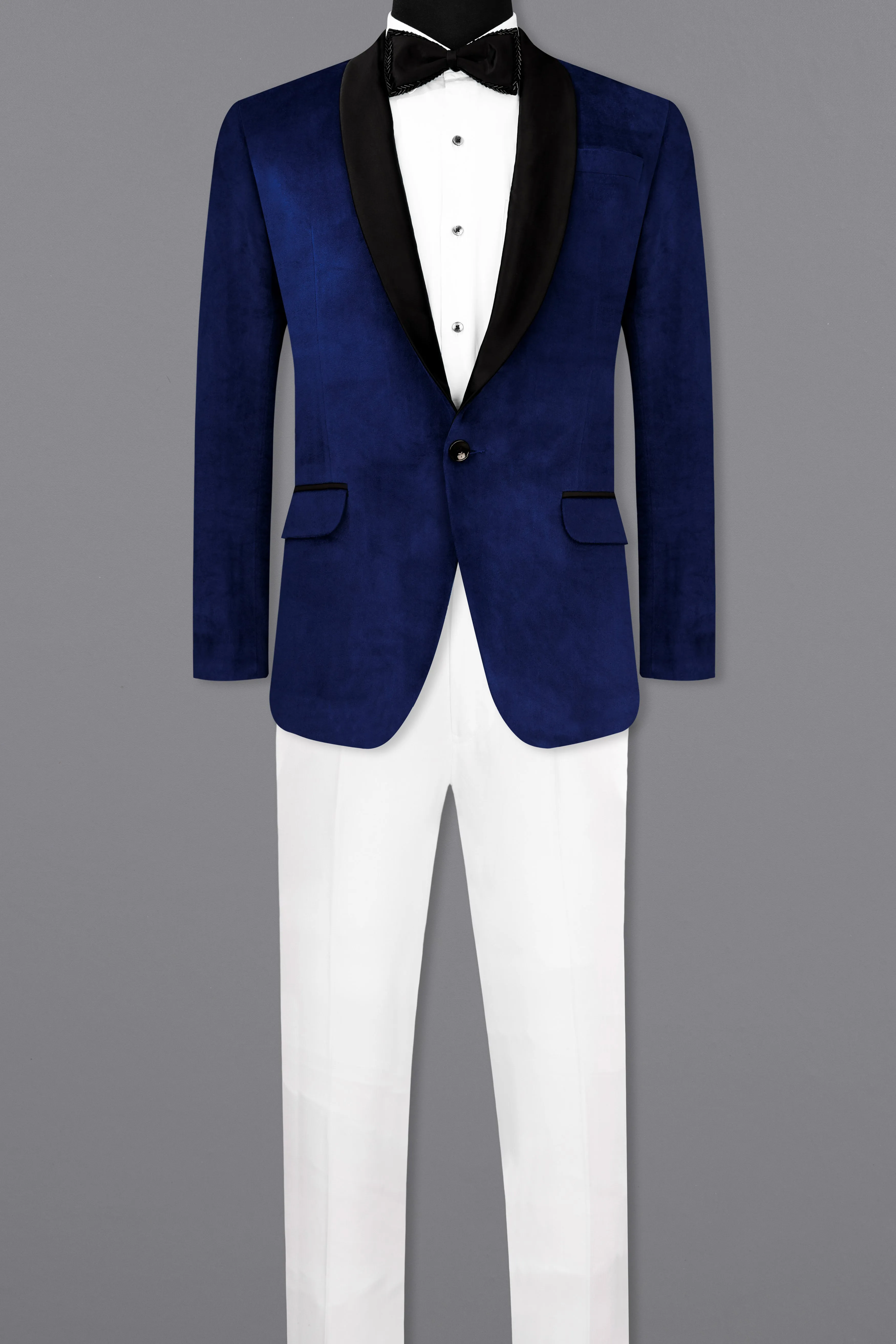 Blue Velvet Tuxedo Designer Suit sold by French Crown product image thumbnail 4