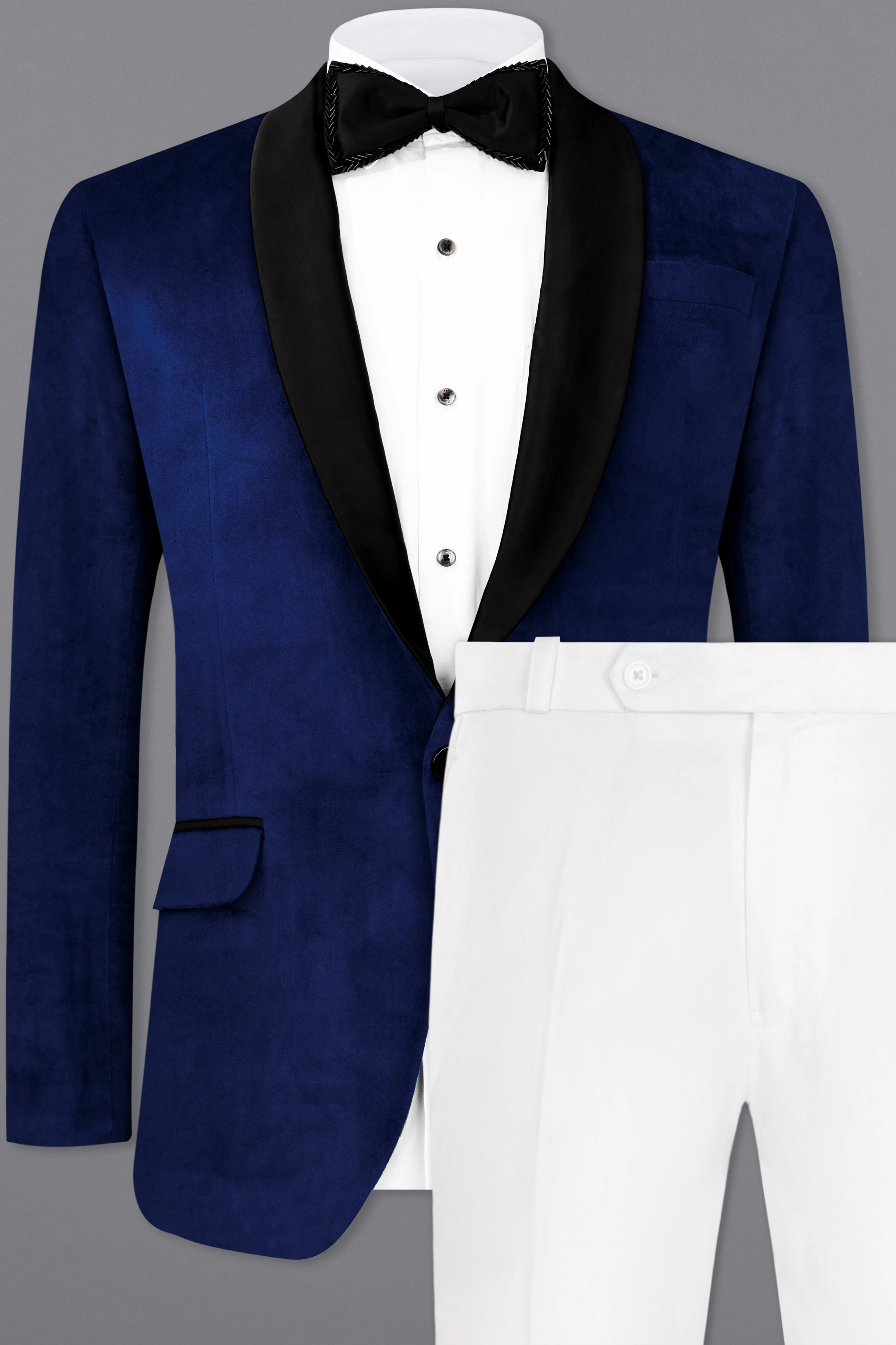 Blue Velvet Tuxedo Designer Suit sold by French Crown product image thumbnail 2