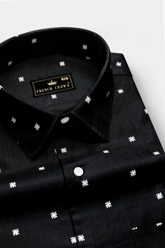 Mystic-Jade Black Dobby Textured Premium Giza Cotton Semi Formal Shirt sold by French Crown