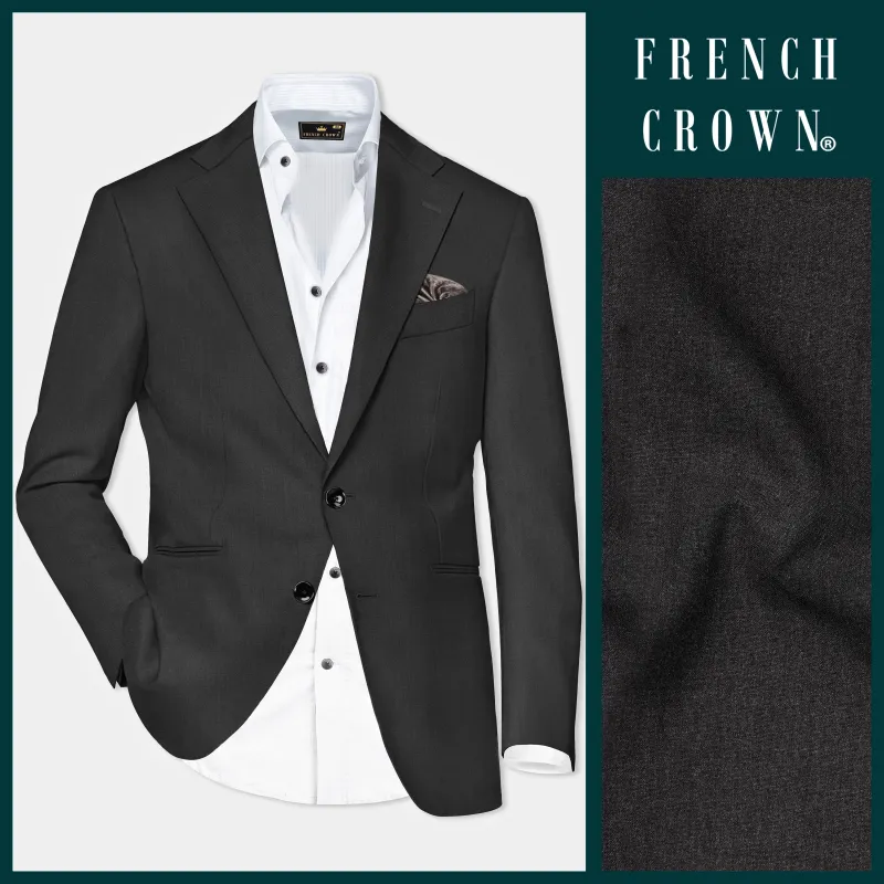 Ironclad Ash-Mine Shaft Gray Textured Wool Rich Single Breasted Blazer sold by French Crown