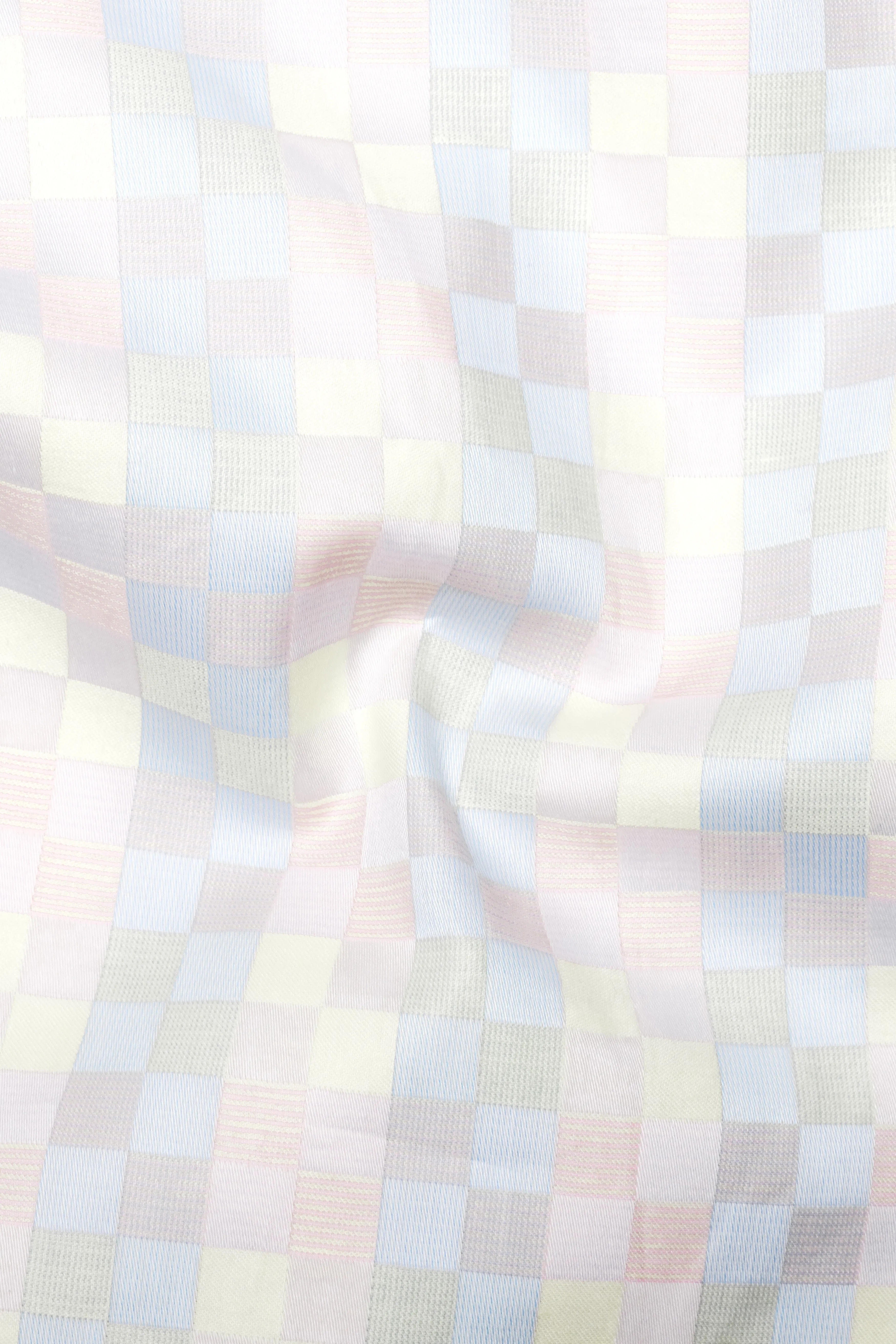 Twilight Pink And Cadet Blue Jacquard Textured Premium Cotton Dress Shirt sold by French Crown product image thumbnail 3