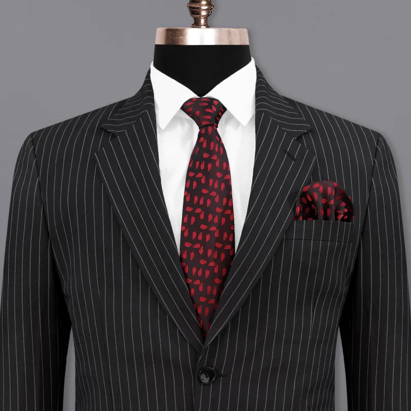 Jade Black Striped Single Breasted Blazer sold by French Crown