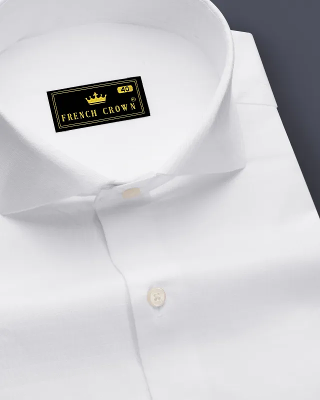 Bright White Dobby Textured Premium Giza Cotton Shirt sold by French Crown