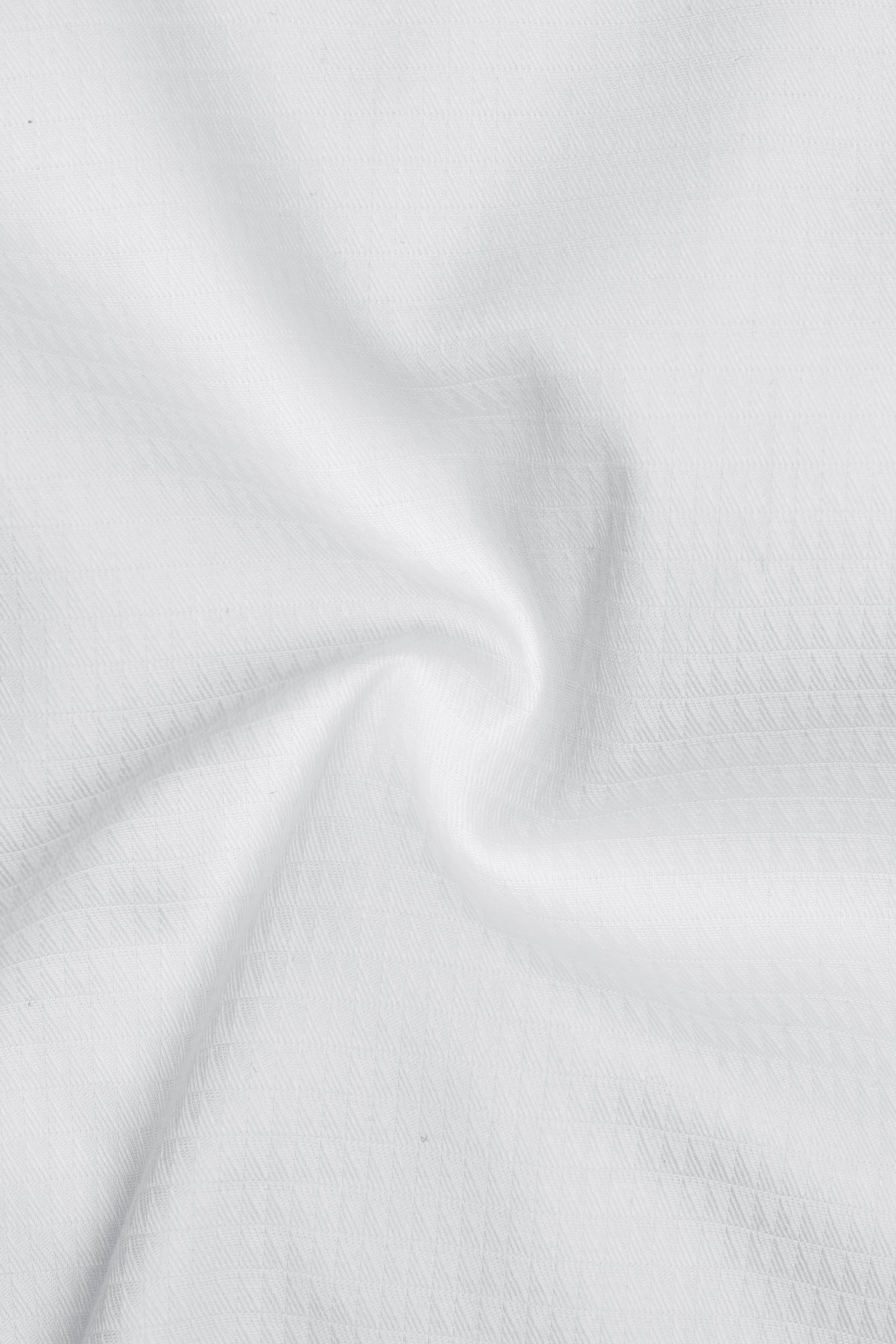 Bright White Dobby Textured Premium Giza Cotton Shirt sold by French Crown product image thumbnail 3