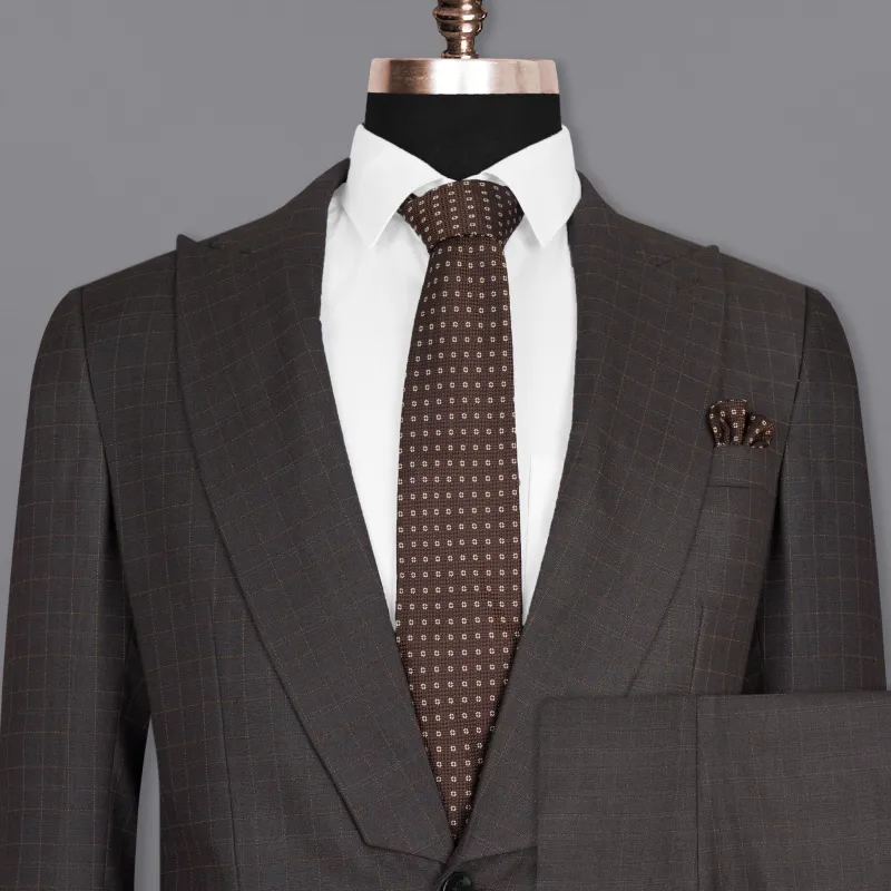 Brown Plaid Wool Rich Suit sold by French Crown