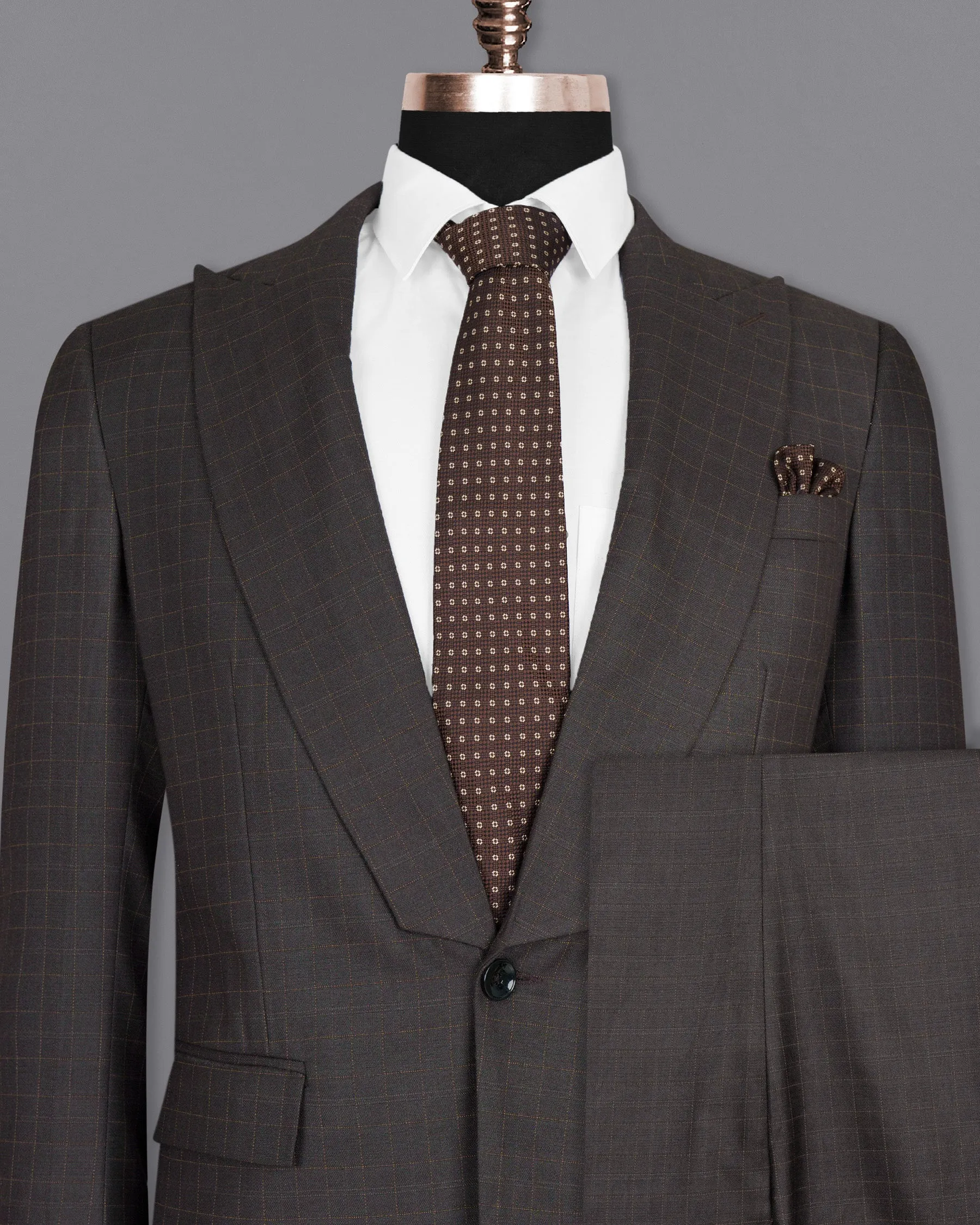 Brown Plaid Wool Rich Suit sold by French Crown product image thumbnail 2