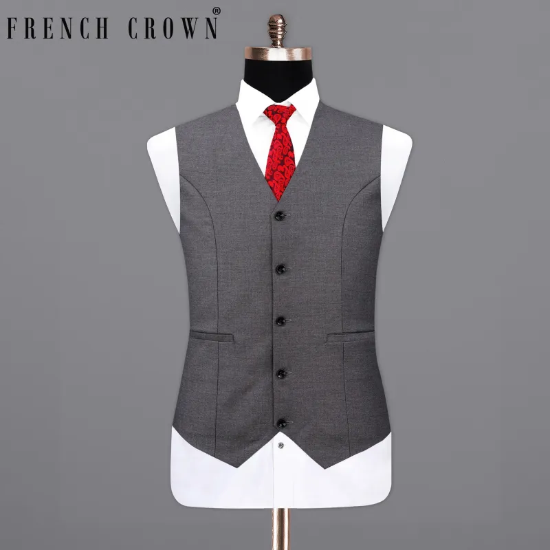 Dove Grey Wool Rich Waistcoat sold by French Crown