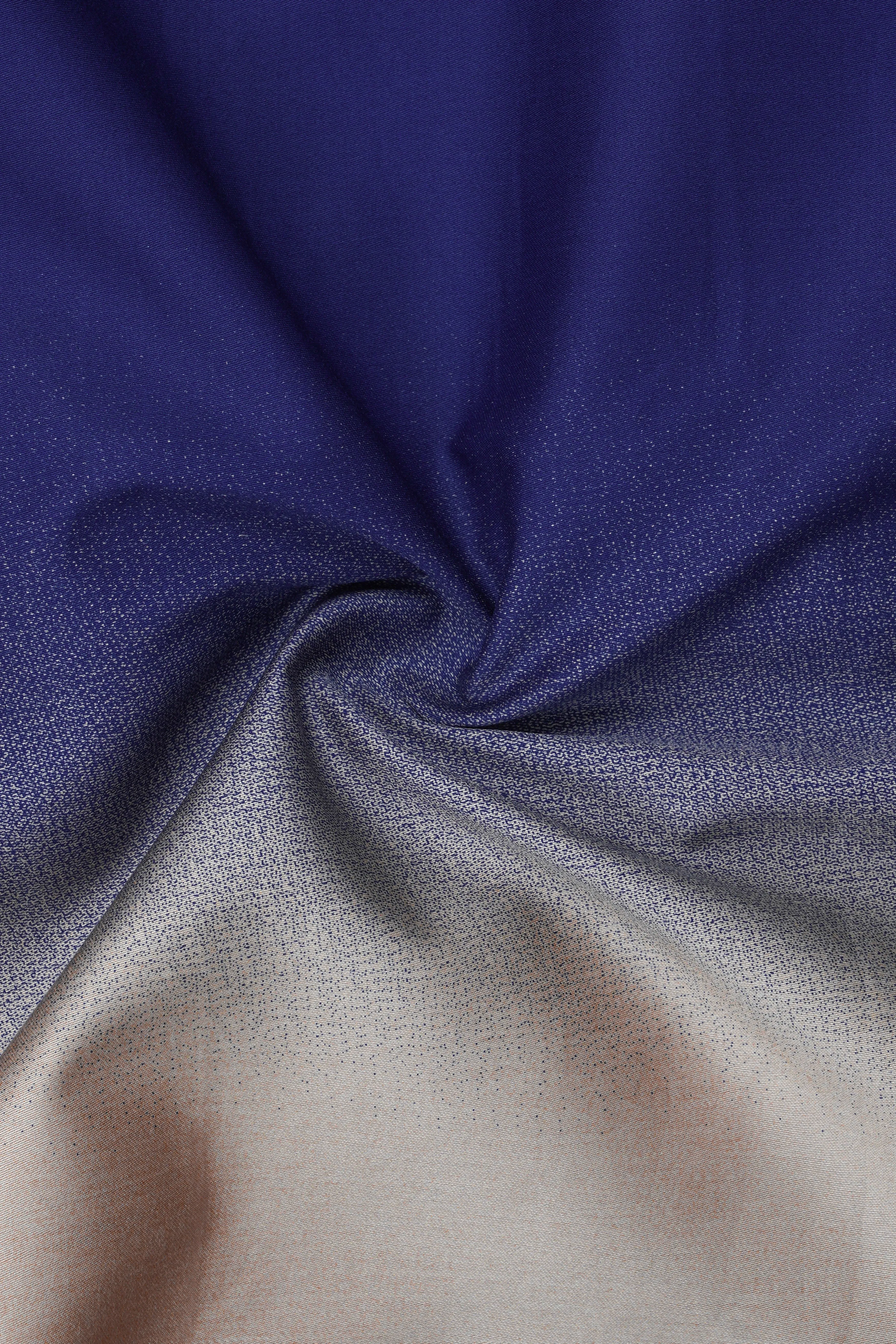 SereneHorizon-Indigo Blue And Sandrift Brown Gradient Printed Subtle Sheen Super Soft Premium Cotton Shirt sold by French Crown product image thumbnail 3