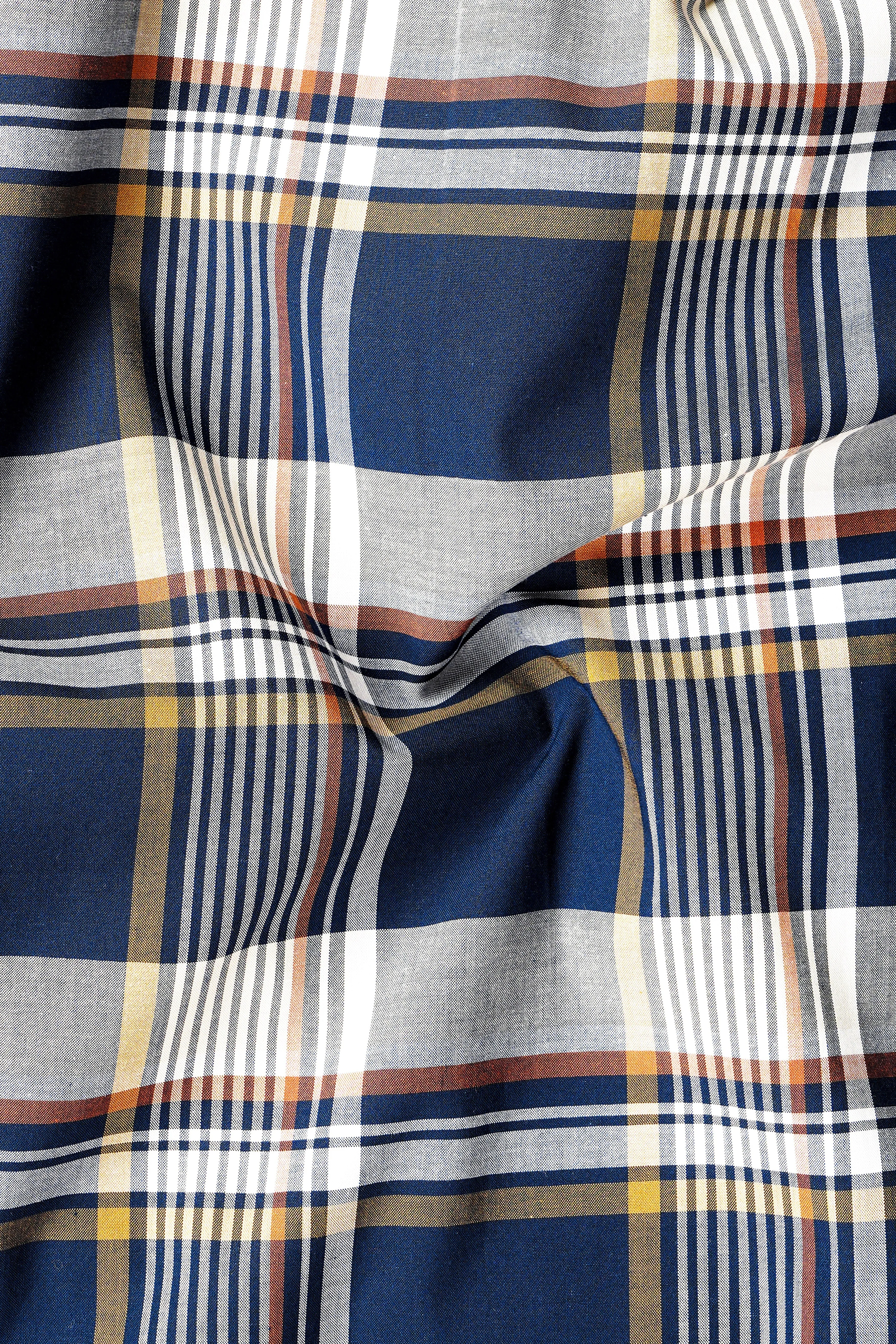 Nile Blue And Iron Gray Plaid Giza Cotton Shirt sold by French Crown product image thumbnail 2