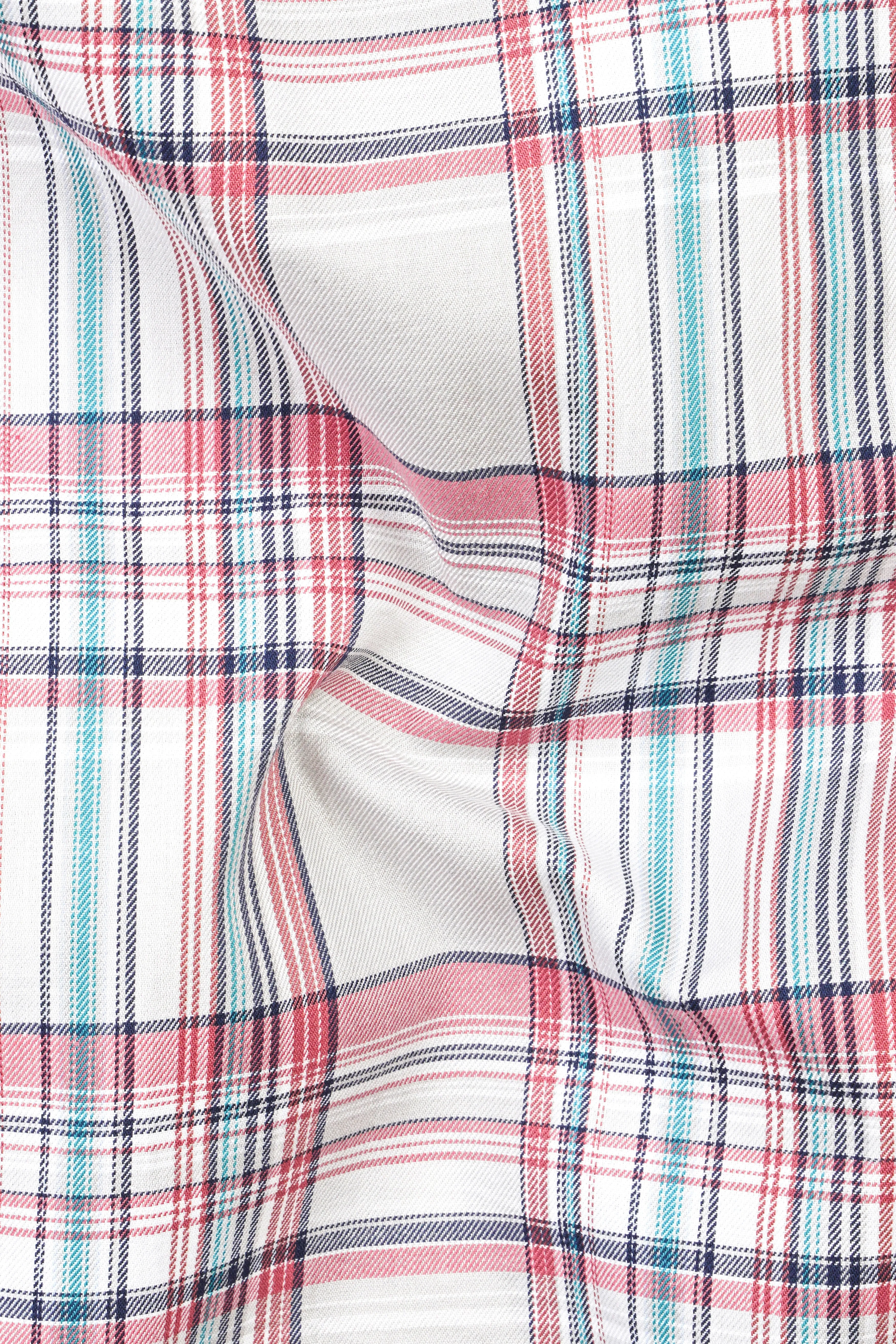 Mercury Gray And Orchid Pink Checked Twill Premium Cotton Shirt sold by French Crown product image thumbnail 3