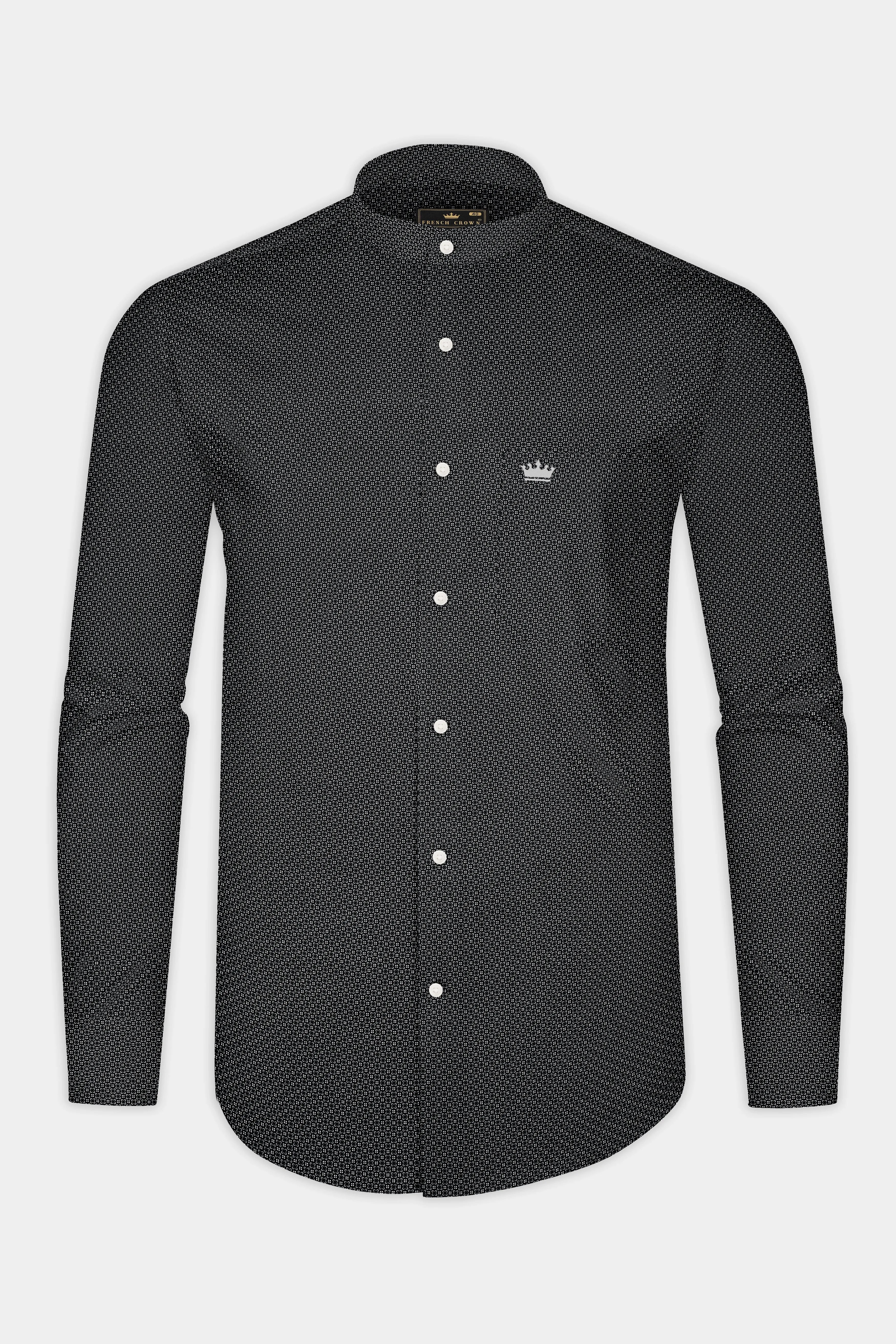 Jade Black Twill Printed Cotton Shirt sold by French Crown product image thumbnail 4