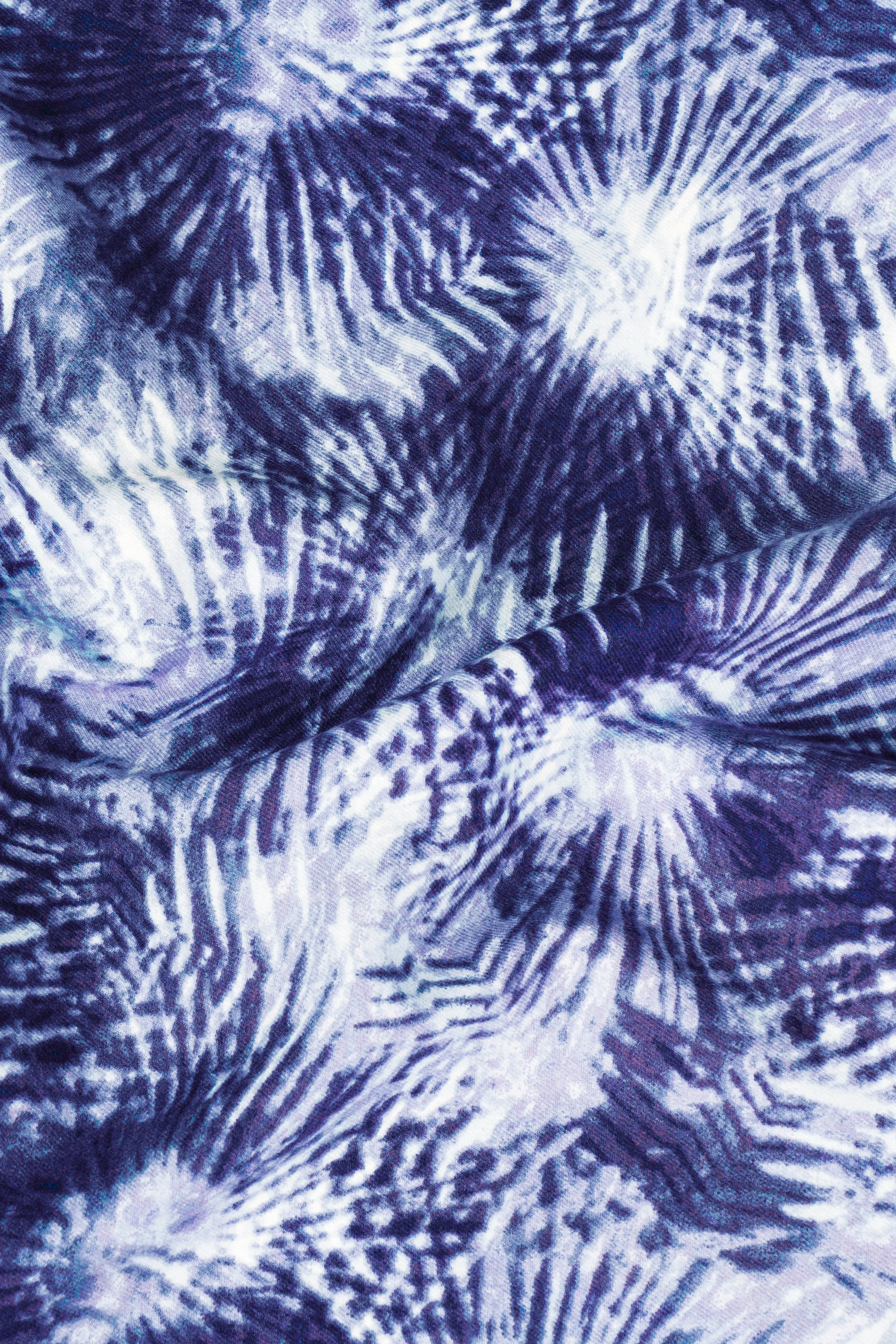 Indigo Blue And Bright White Dry Printed Flannel Overshirt/shacket sold by French Crown product image thumbnail 3