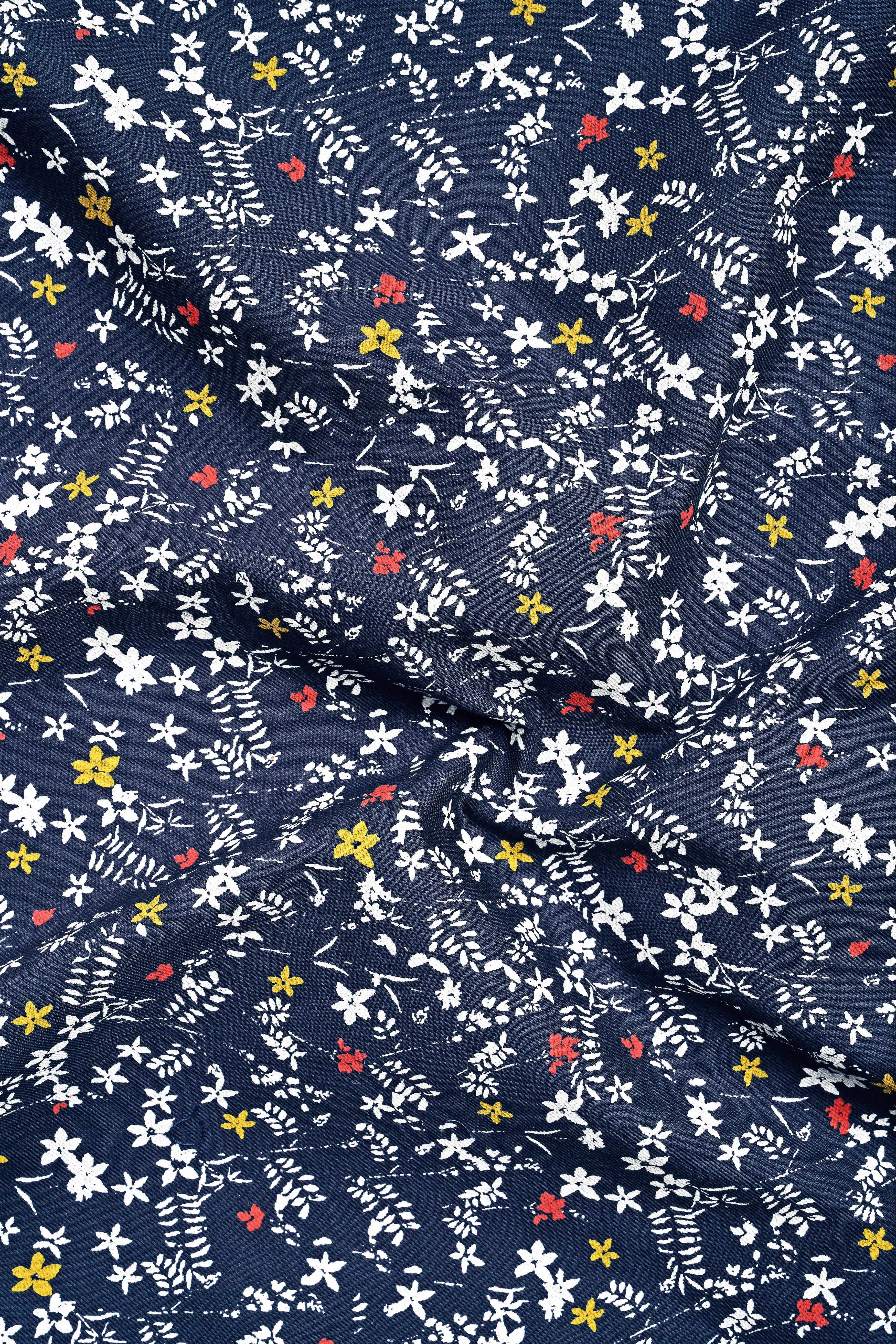 Haiti Blue Twill Printed Cotton Shirt sold by French Crown product image thumbnail 2