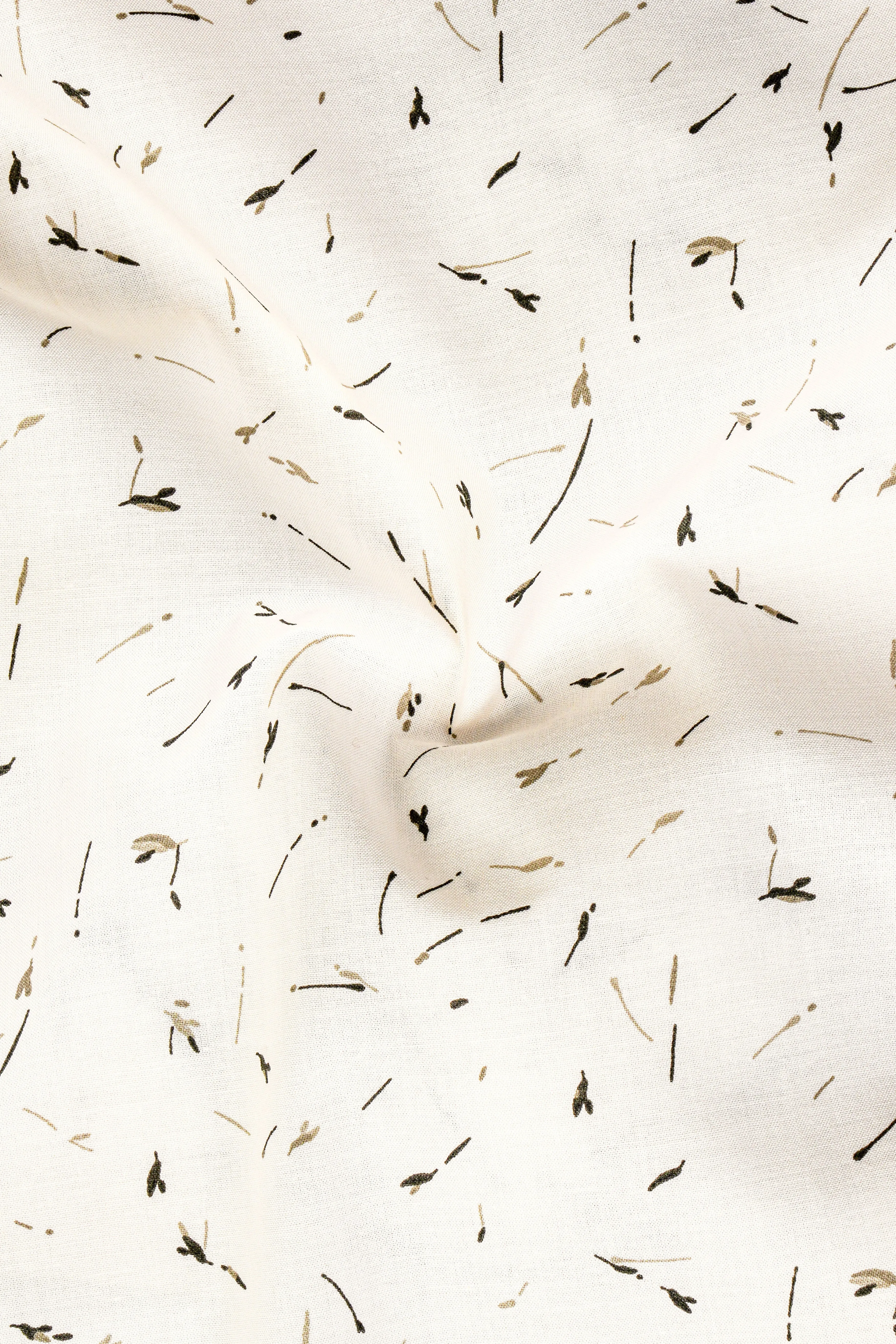 Eggshell Cream Printed Subtle Sheen Super Soft Premium Cotton Shirt sold by French Crown product image thumbnail 2