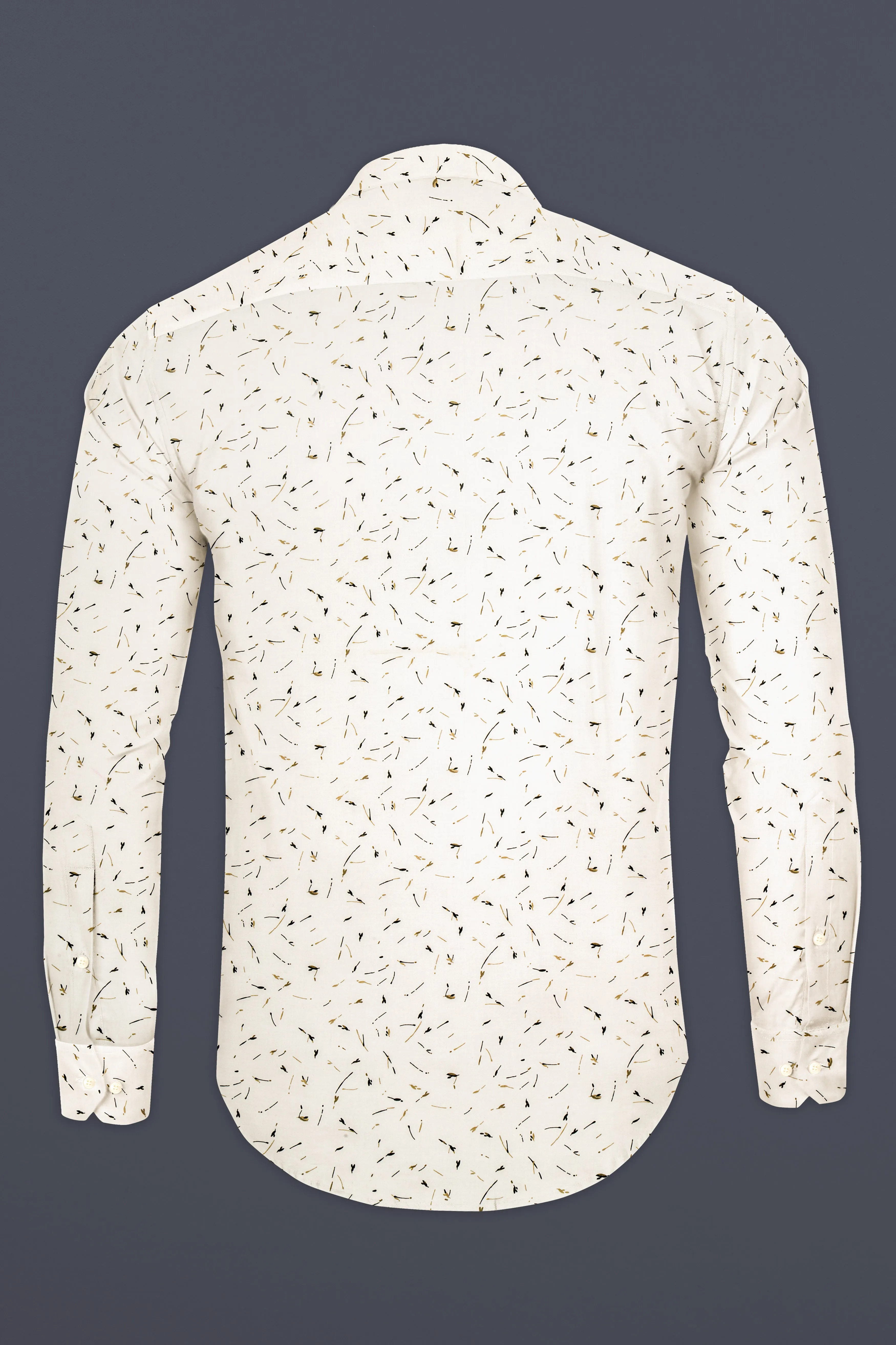 Eggshell Cream Printed Subtle Sheen Super Soft Premium Cotton Shirt sold by French Crown product image thumbnail 5