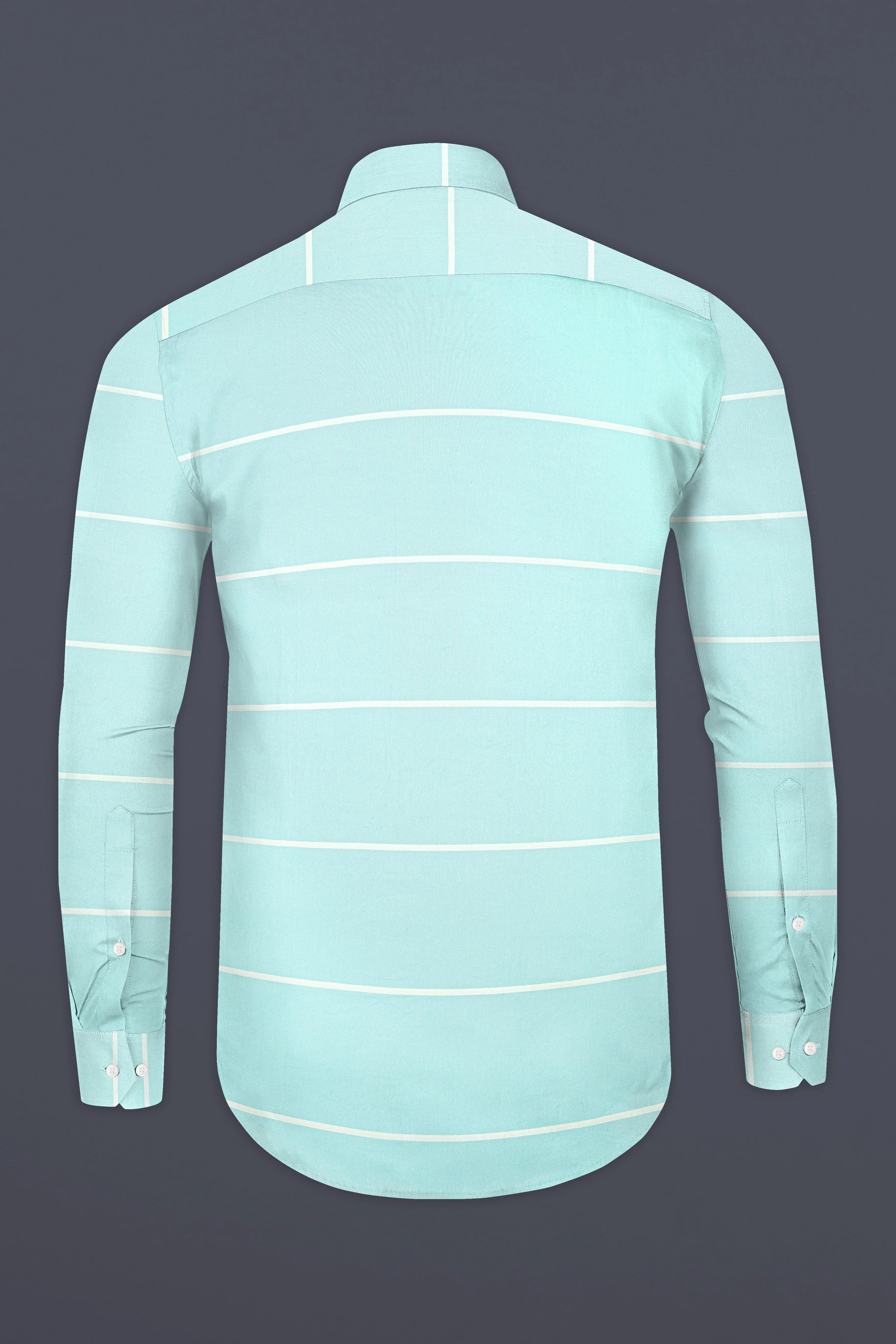 Blizzard Blue Striped Twill Premium Cotton Shirt sold by French Crown product image thumbnail 5