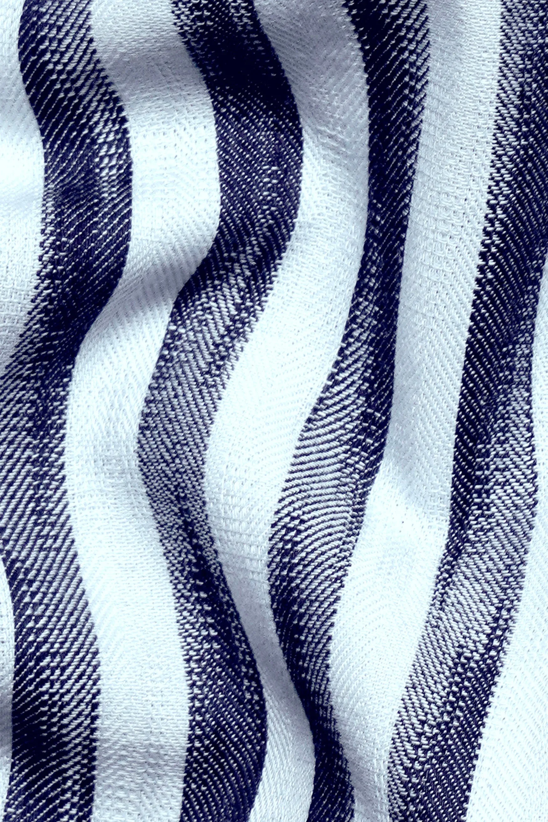 7swords-Ziggurat Blue and Ebony Clay Blue Striped Premium Cotton Shirt sold by French Crown product image thumbnail 2