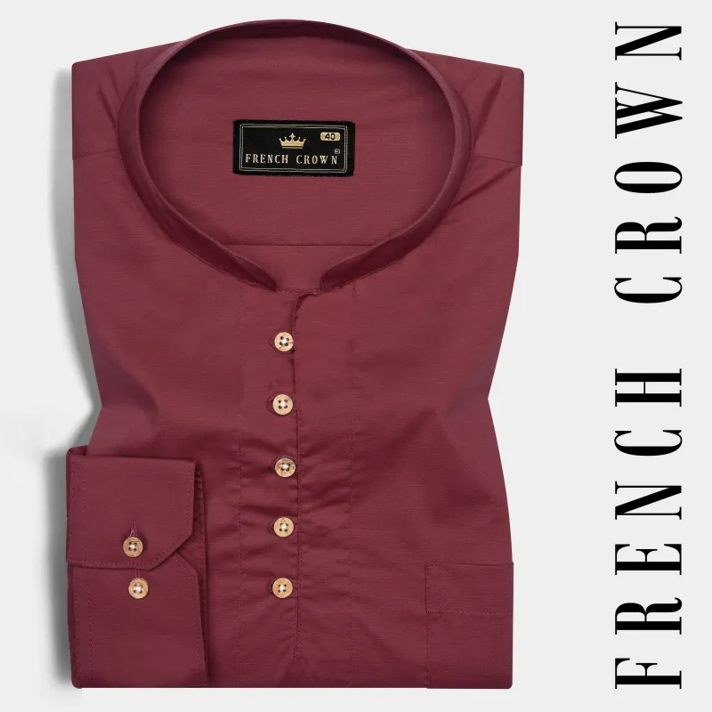 Wine Berry Brown Super Soft Premium Cotton Kurta Shirt sold by French Crown