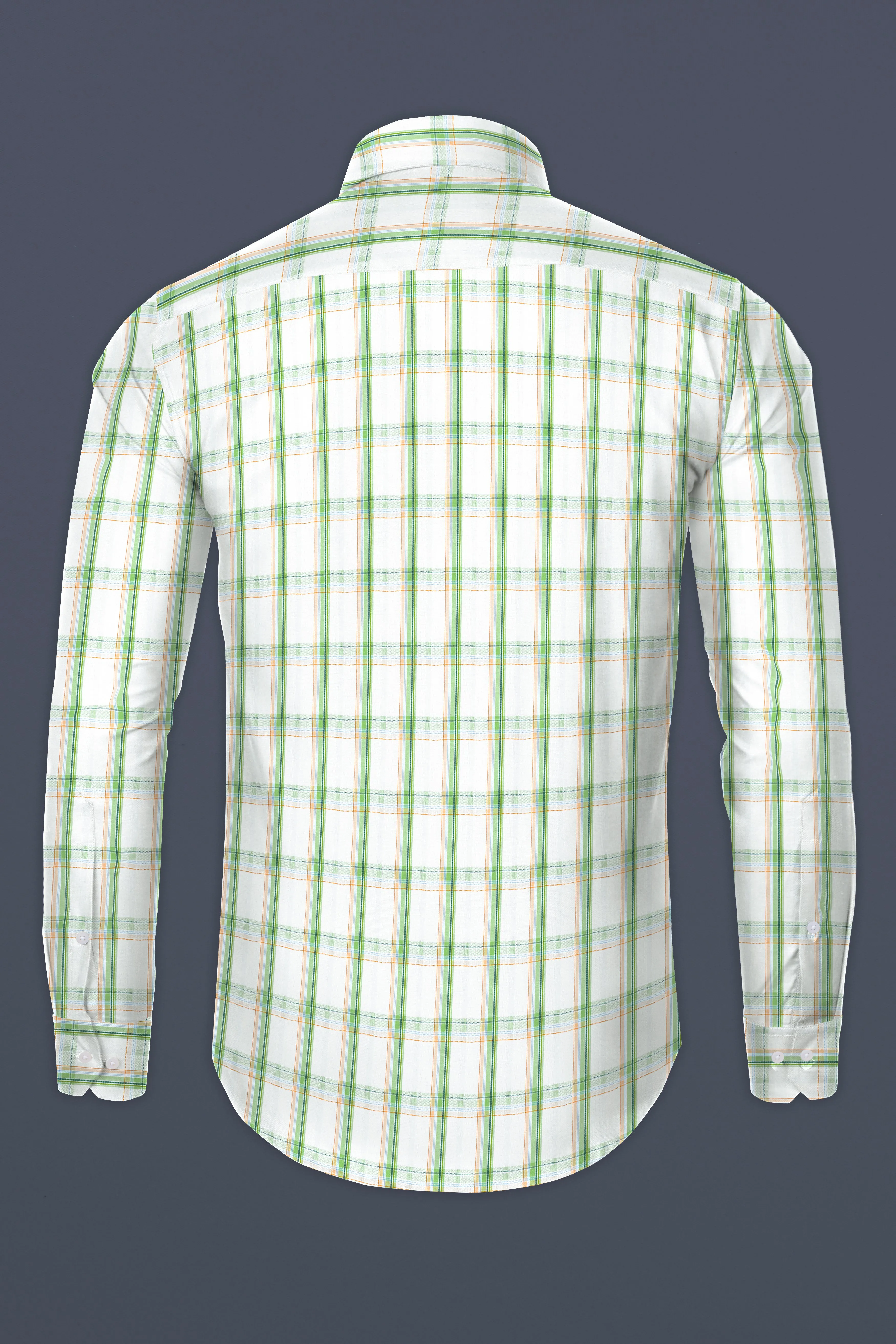 Surf and Glade Green Plaid Dobby Textured Premium Giza Cotton Shirt sold by French Crown product image thumbnail 5