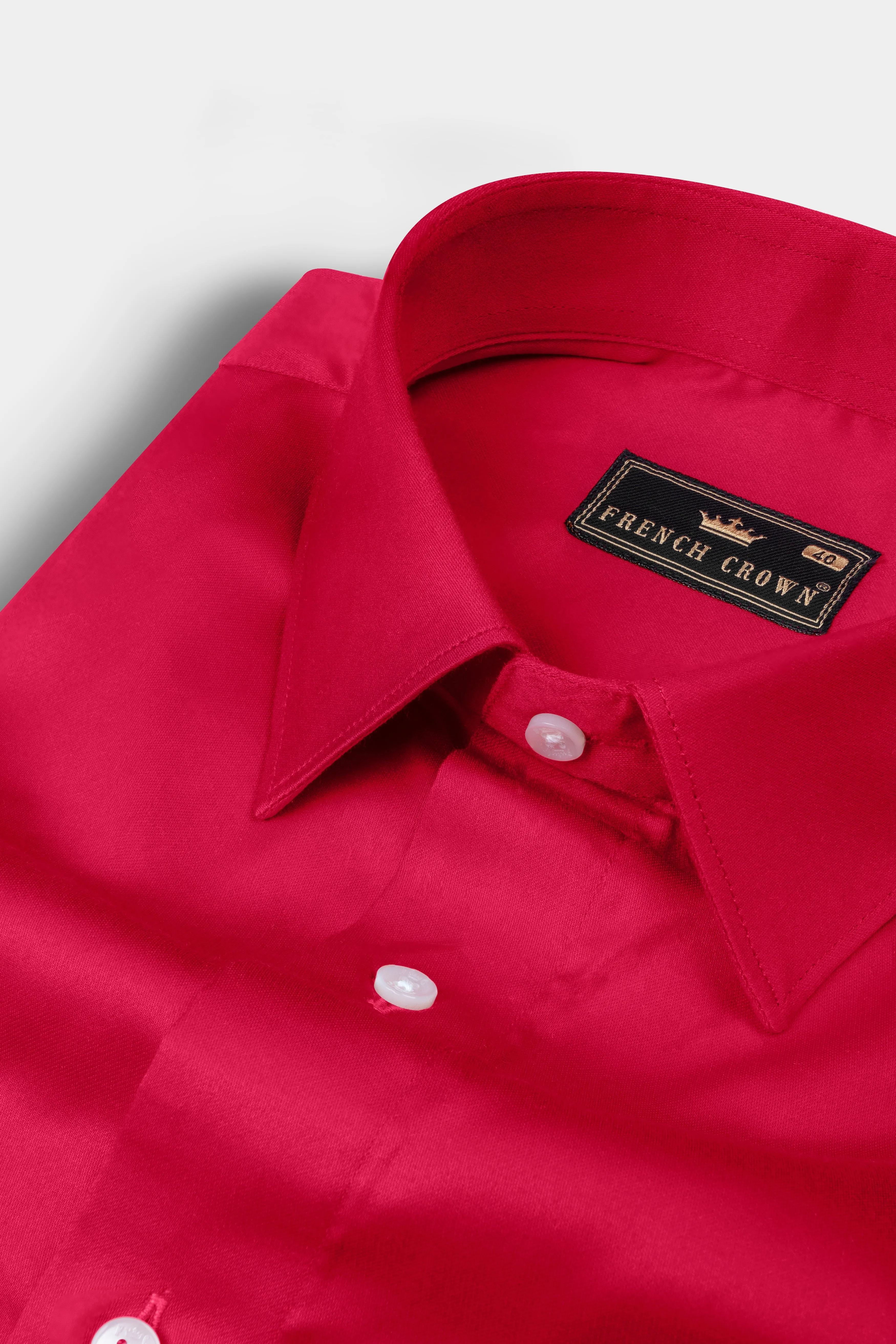 Shiraz Red with Catalina Blue and Ebony Blue Super Soft Premium Cotton Designer Shirt sold by French Crown product image thumbnail 4