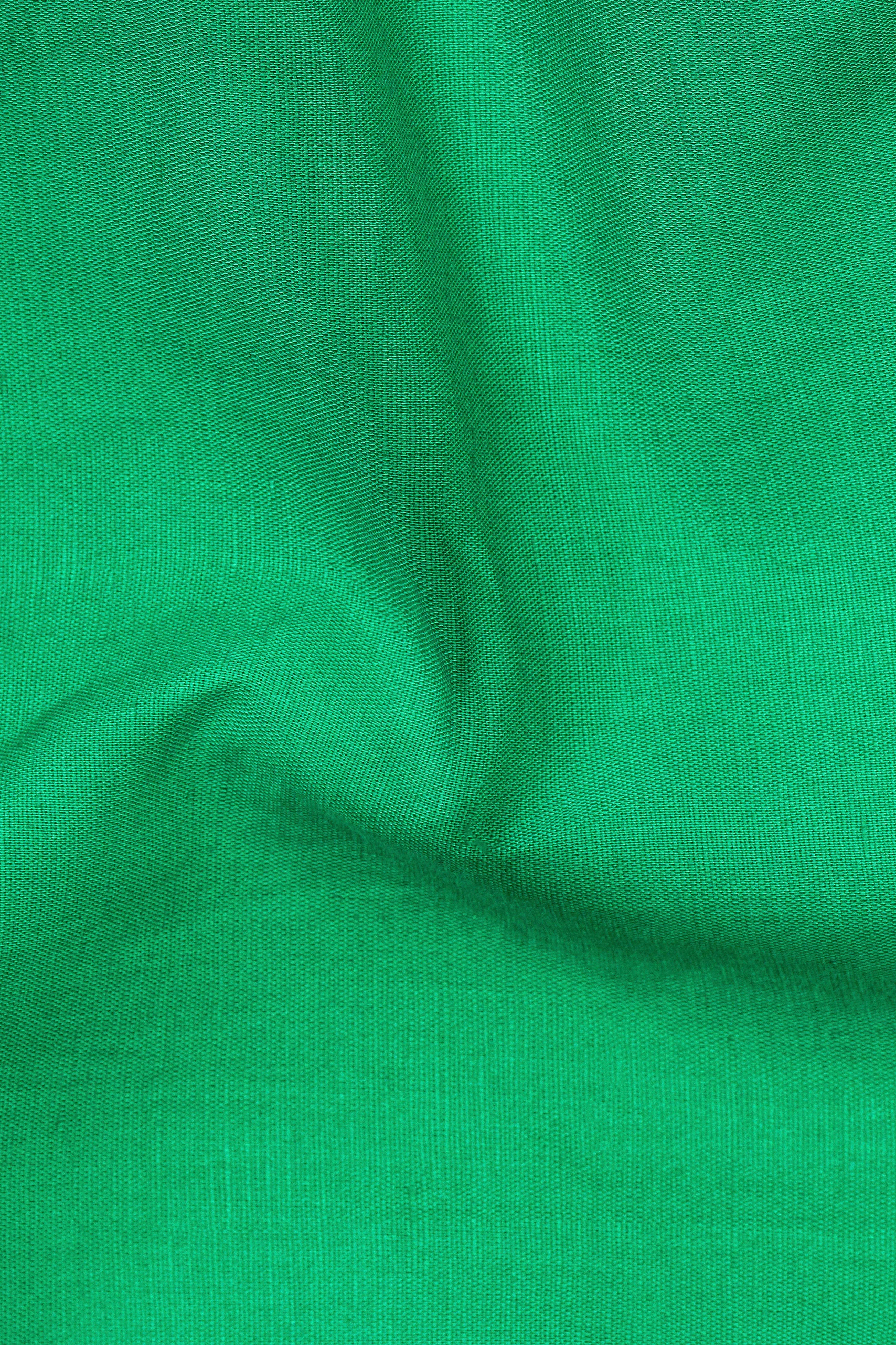 Seafoam Green Solid Luxurious Linen Shirt sold by French Crown product image thumbnail 2
