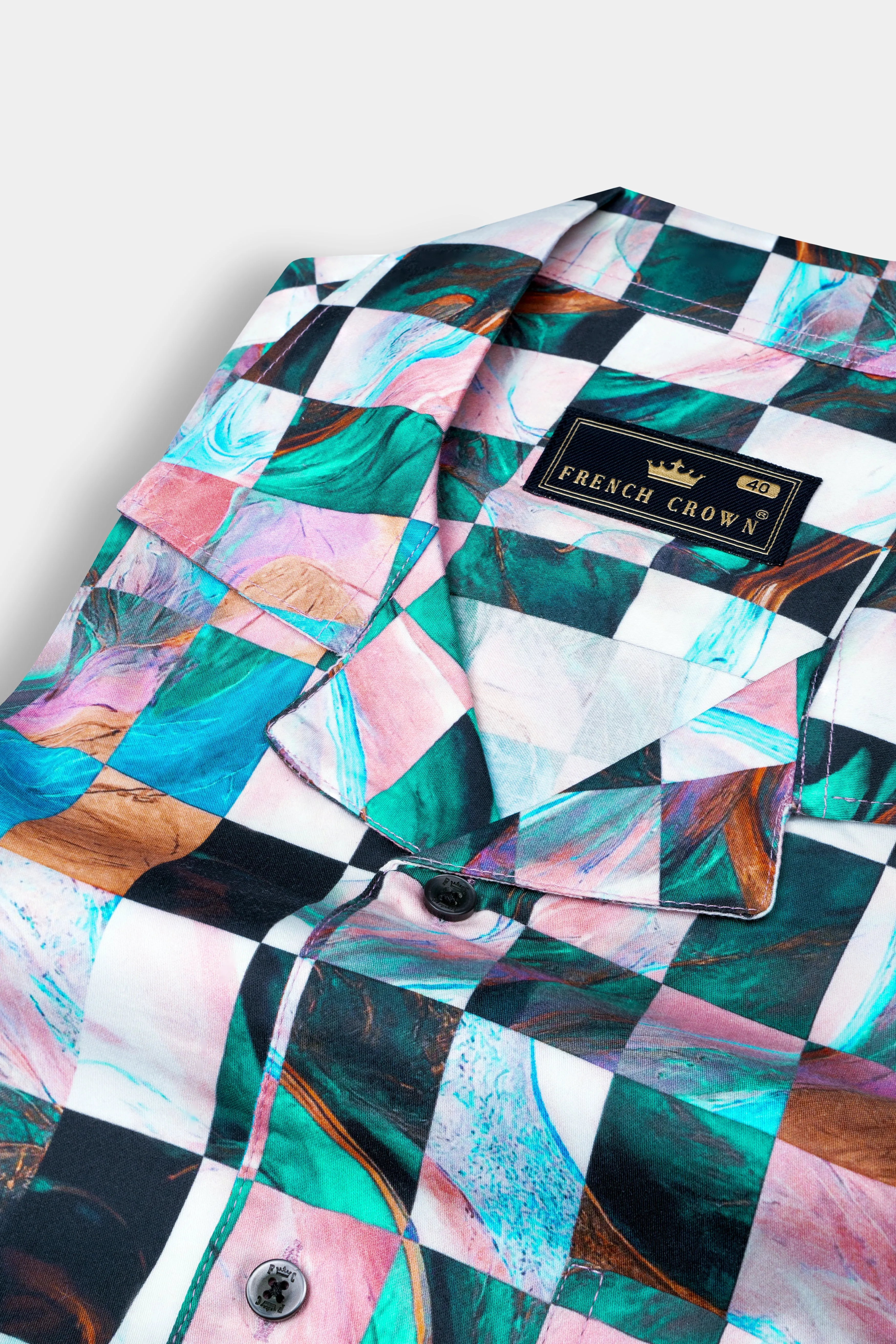 Ocean Blue Multicolour Plaid Super Soft Premium Cotton Shirt sold by French Crown product image thumbnail 4