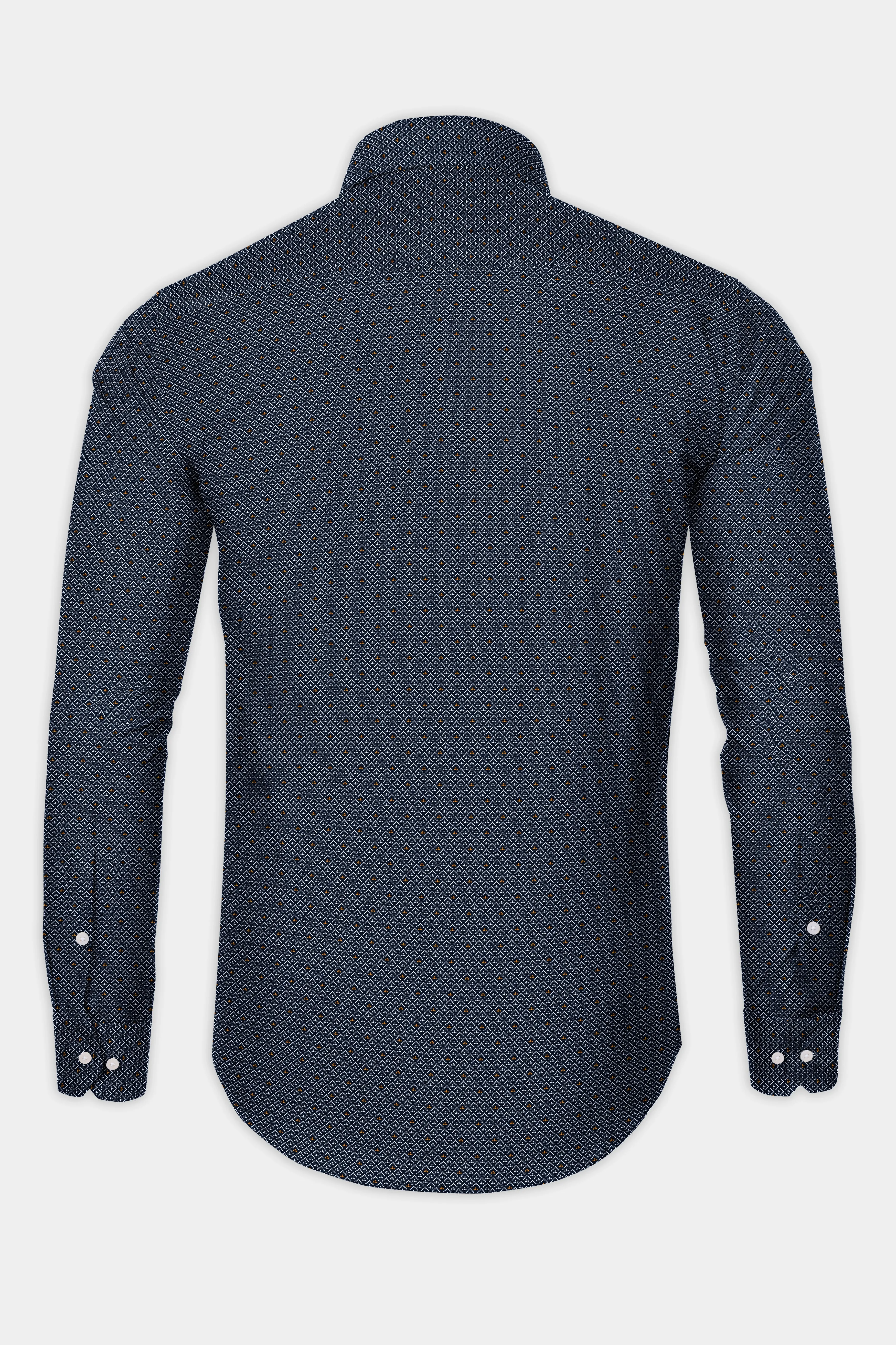 Mirage Blue Textured Twill Cotton Shirt sold by French Crown product image thumbnail 5