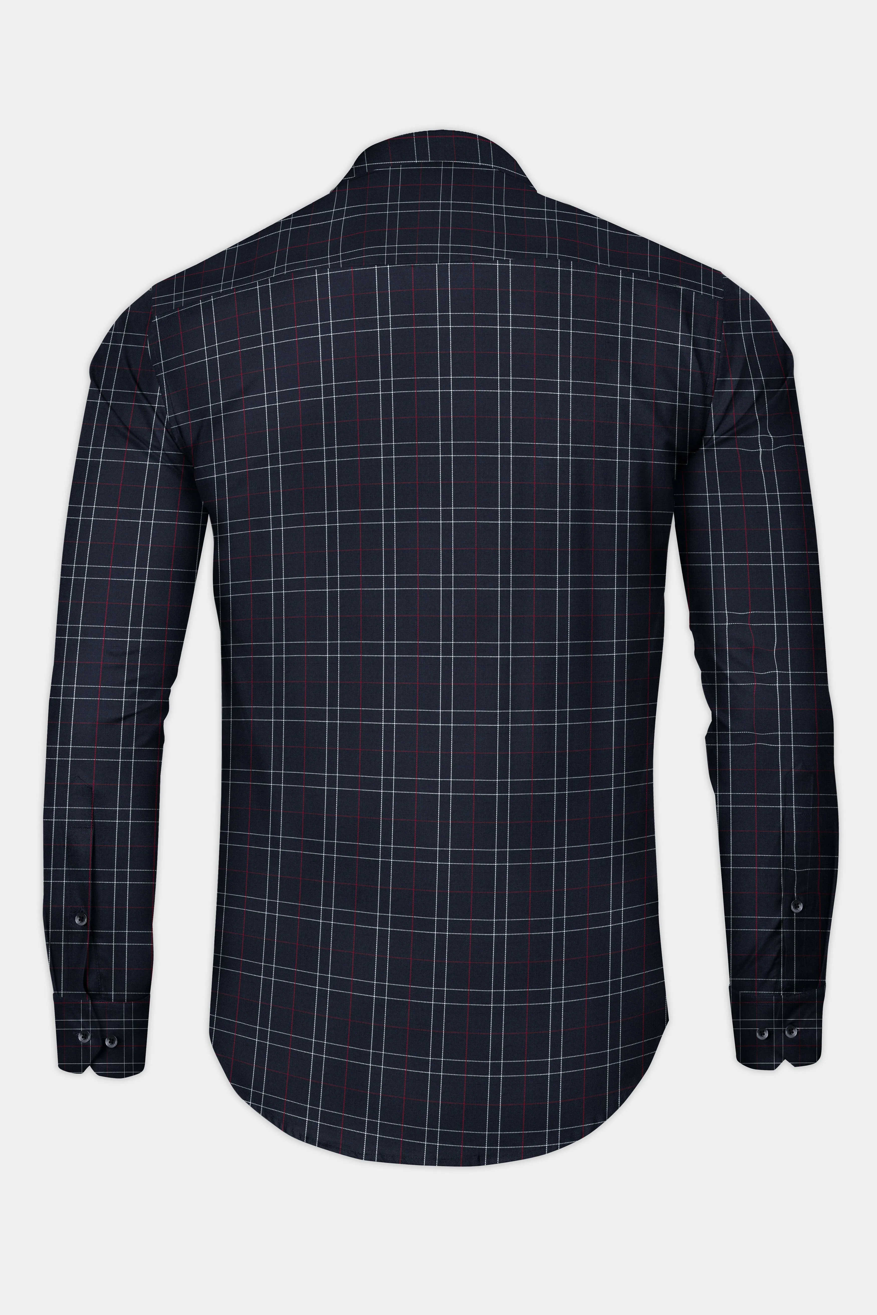 Mirage Blue Plaid Dobby Textured Premium Cotton Shirt sold by French Crown product image thumbnail 5
