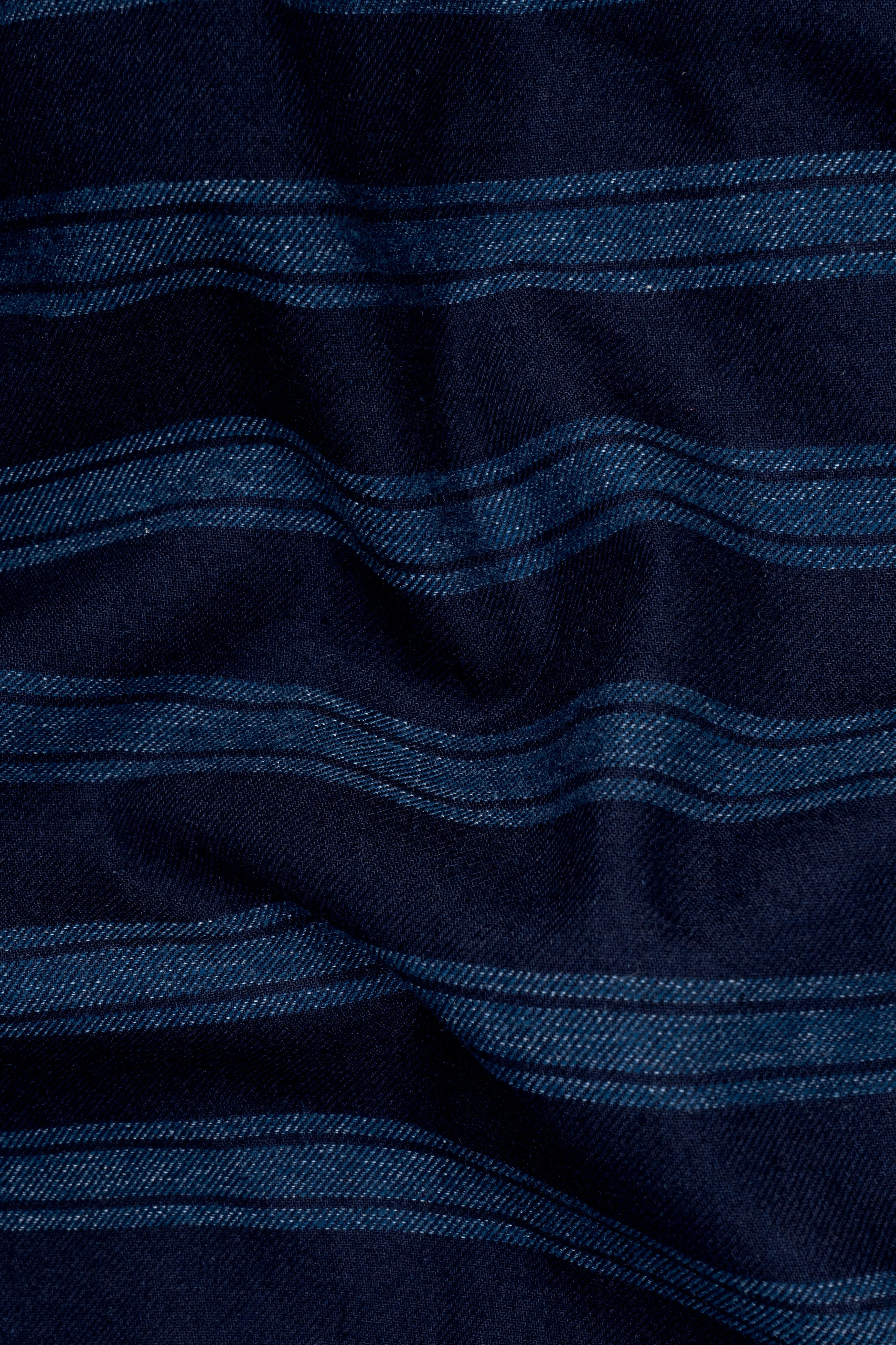 Mirage and Rhino Blue Striped Indigo Denim Shirt sold by French Crown product image thumbnail 2