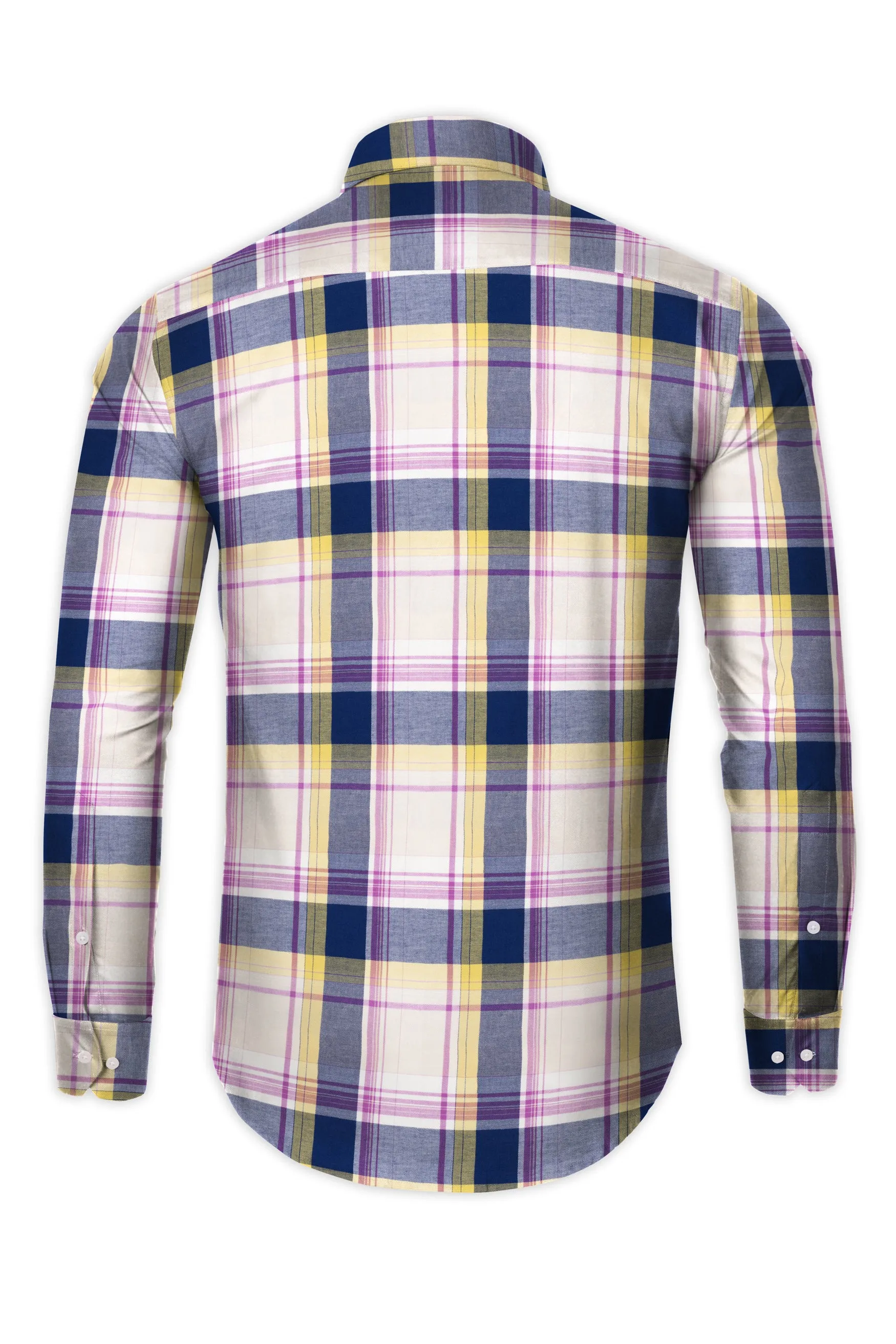Mercury Pink multicolor Plaid Twill Cotton Shirt sold by French Crown product image thumbnail 5