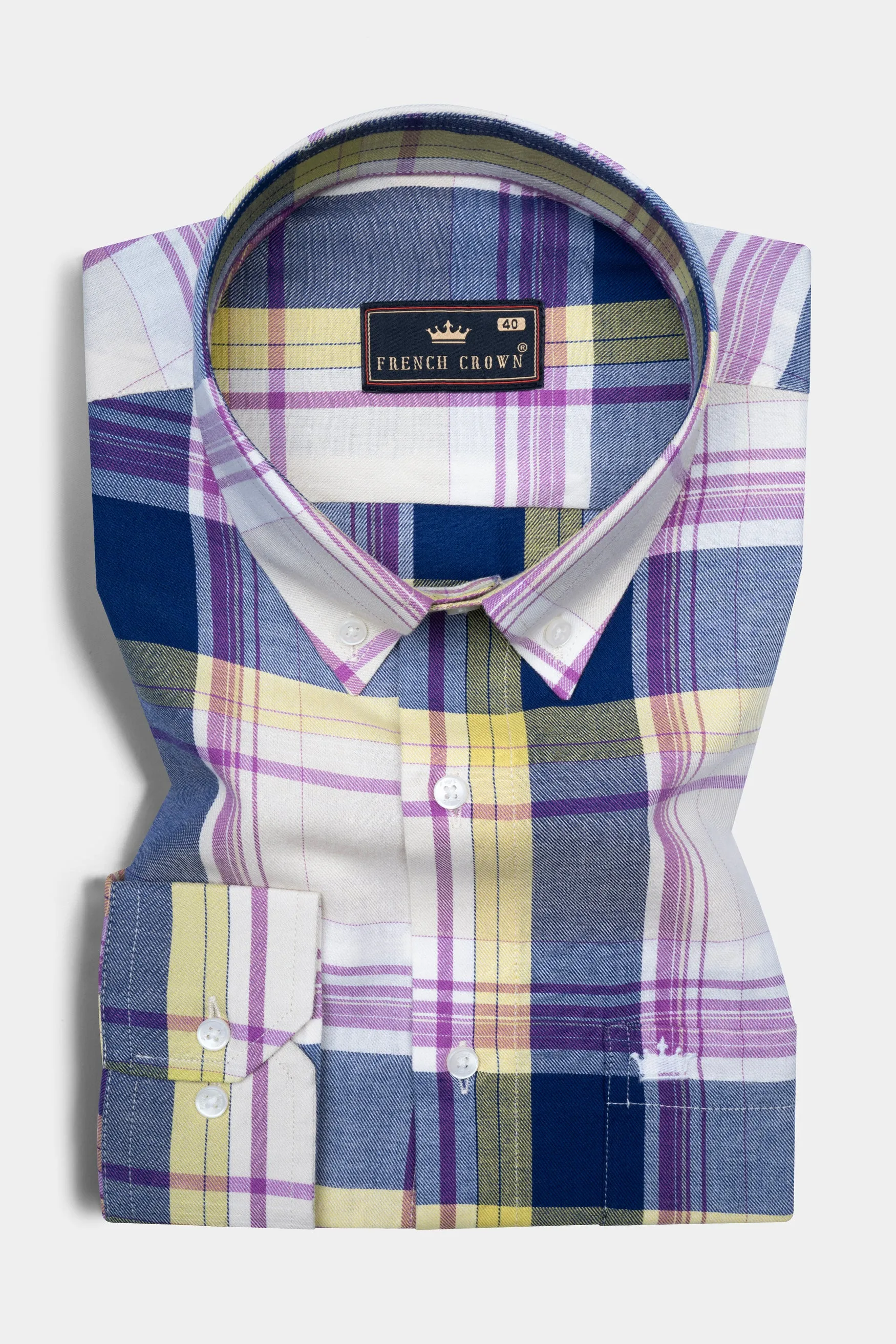Mercury Pink multicolor Plaid Twill Cotton Shirt sold by French Crown product image thumbnail 3