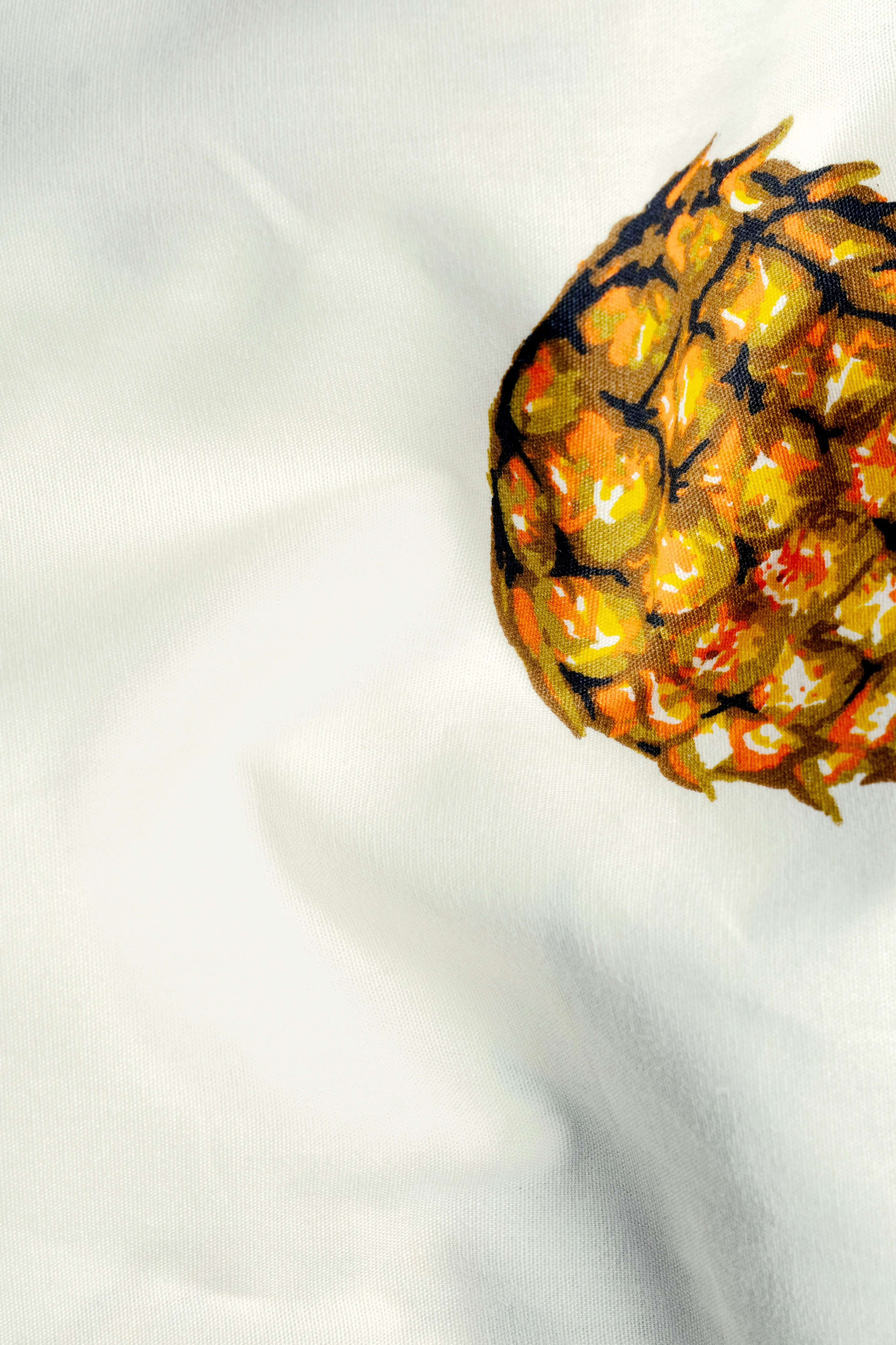 Meadow Beige Pineapple Printed Premium Cotton Shirt sold by French Crown product image thumbnail 3