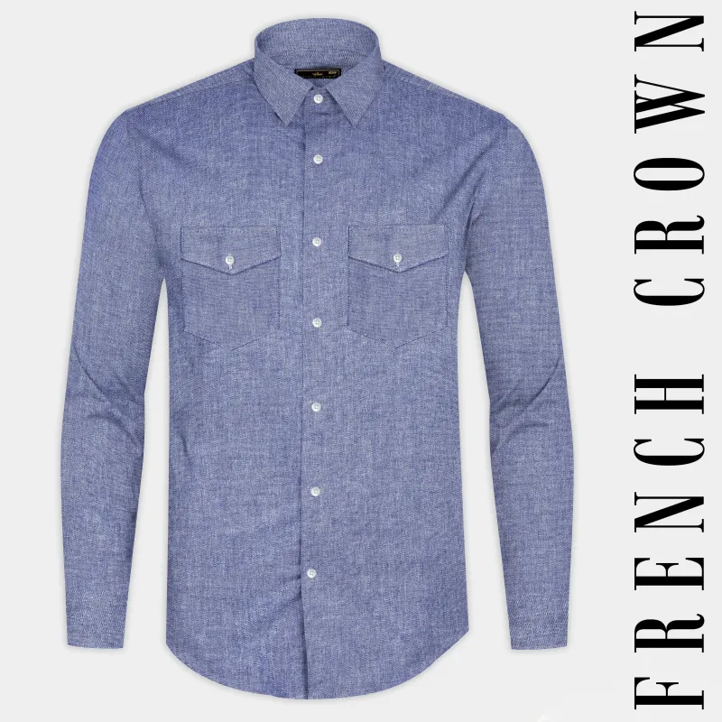 Marguerite Blue Royal Oxford Cotton Shirt sold by French Crown