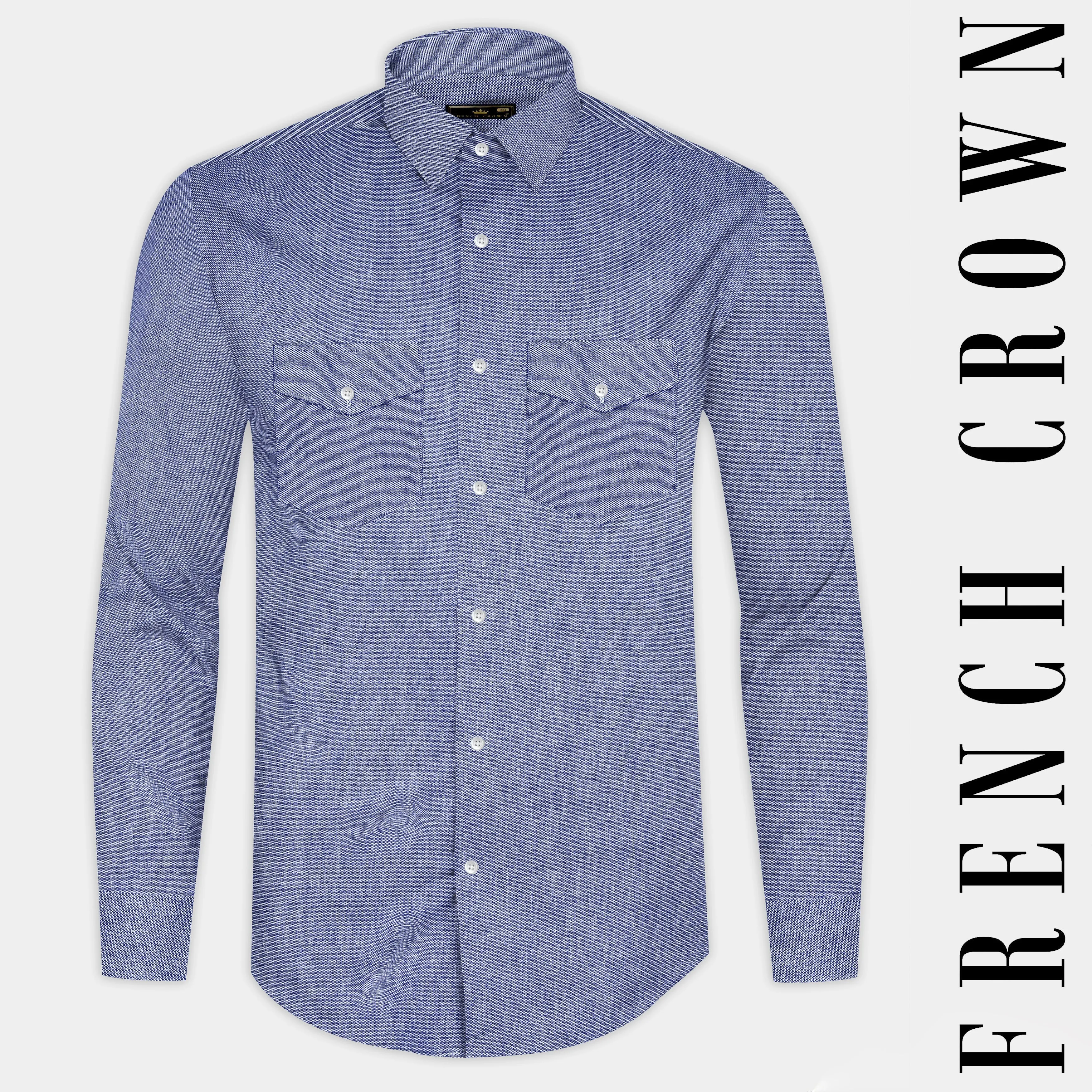 Marguerite Blue Royal Oxford Cotton Shirt sold by French Crown