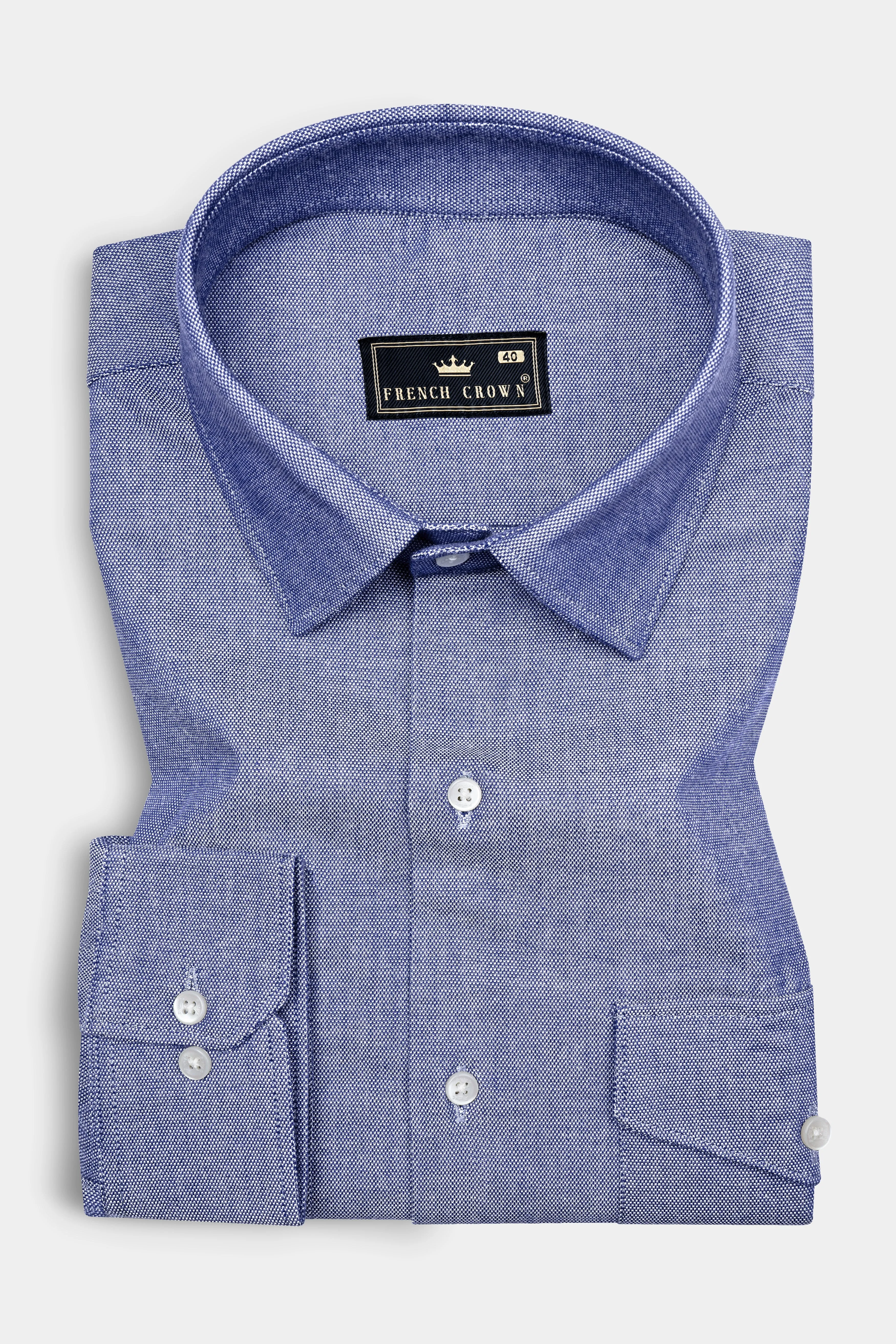 Marguerite Blue Royal Oxford Cotton Shirt sold by French Crown product image thumbnail 5