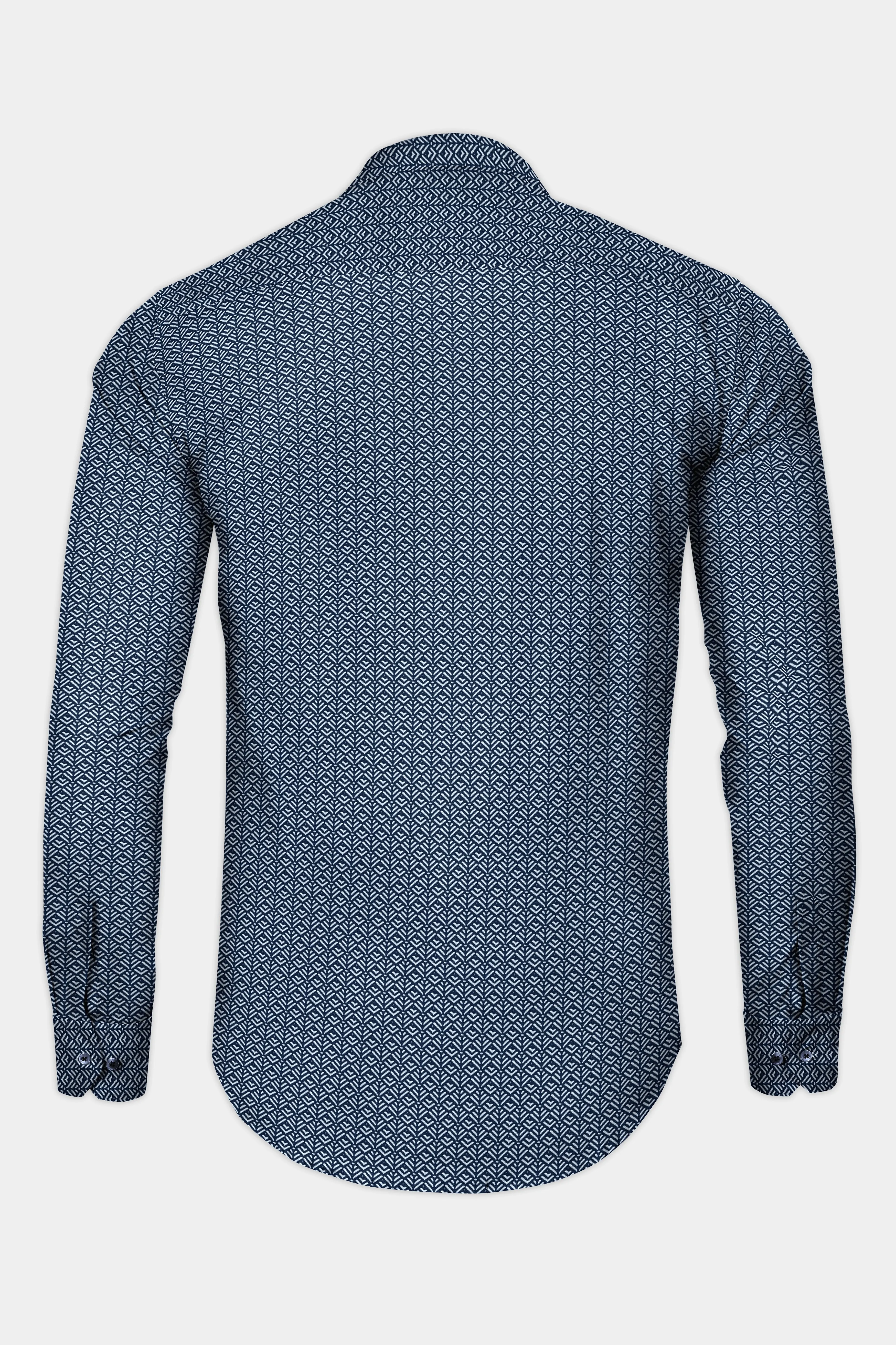 Haiti Blue Twill Prints Premium Cotton Shirt sold by French Crown product image thumbnail 5