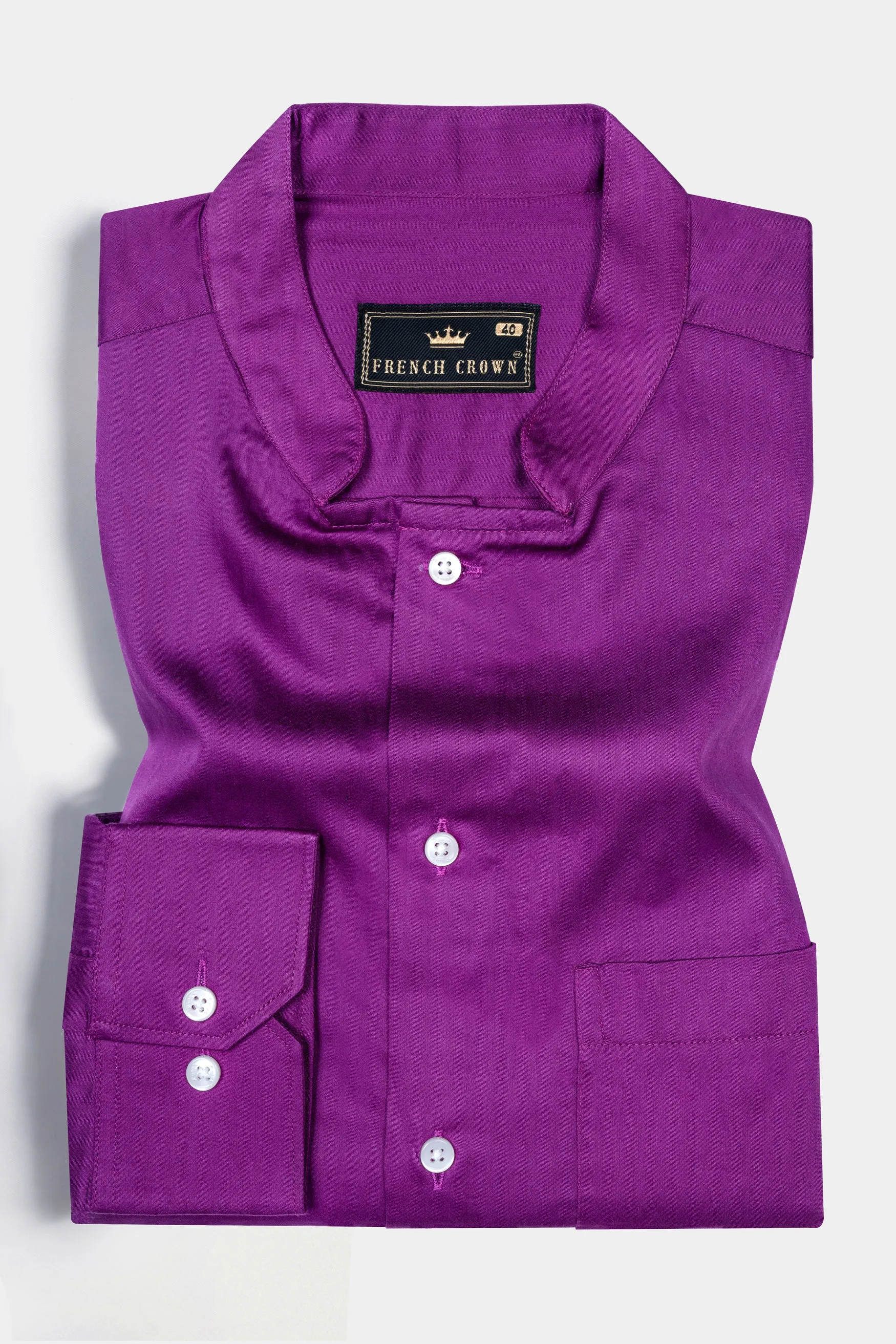 Eminence Purple Super Soft Premium Cotton Designer Shirt sold by French Crown product image thumbnail 2