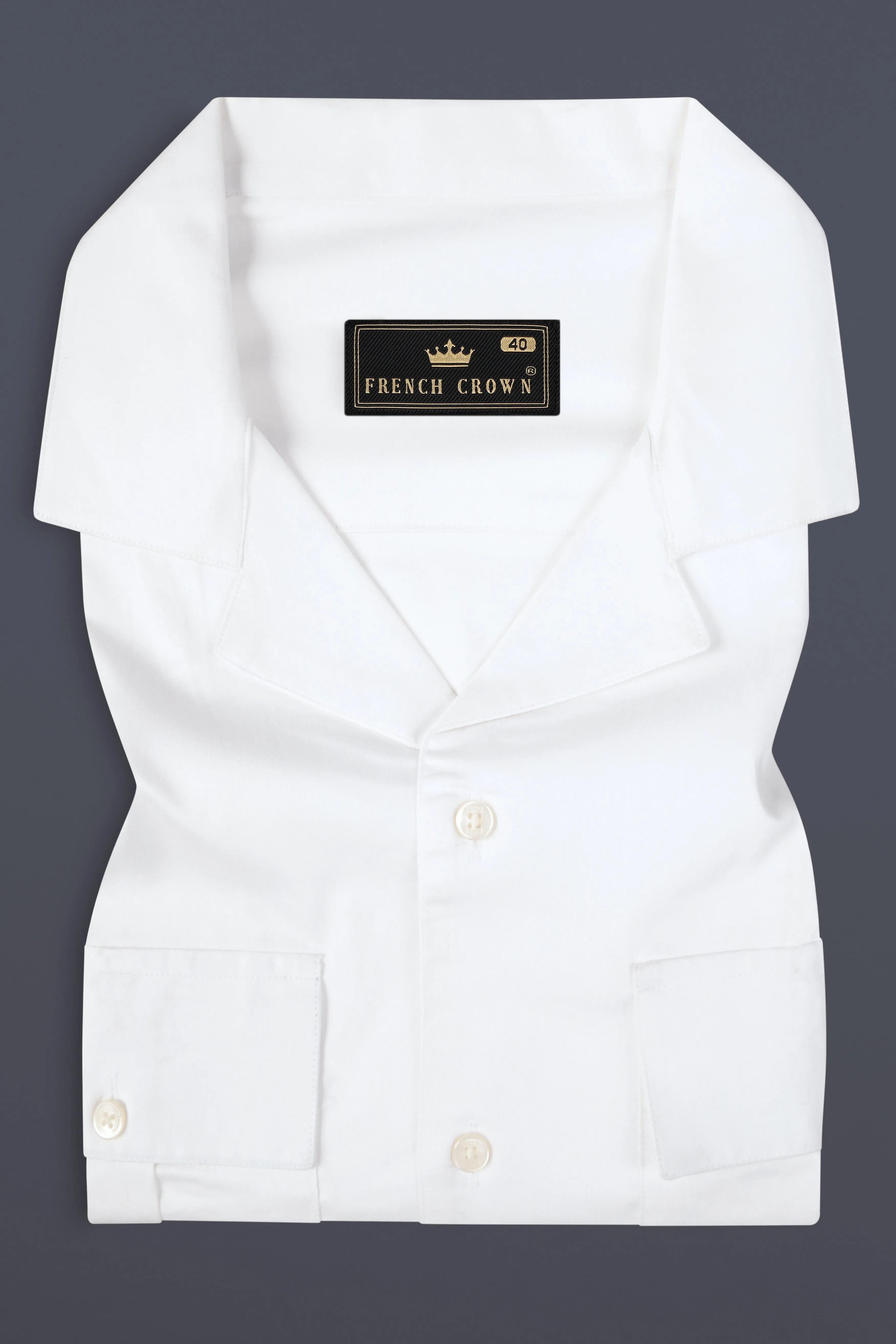 Bright White Super Soft Premium Cotton Designer Shirt sold by French Crown product image thumbnail 5