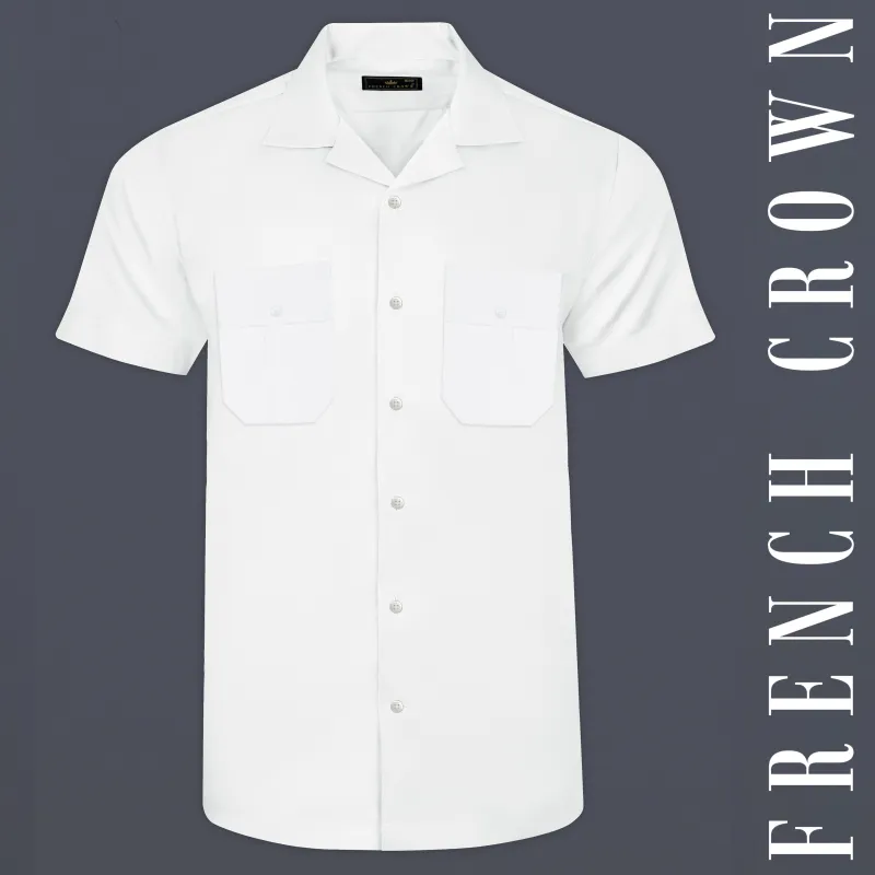 Bright White Super Soft Premium Cotton Designer Shirt sold by French Crown
