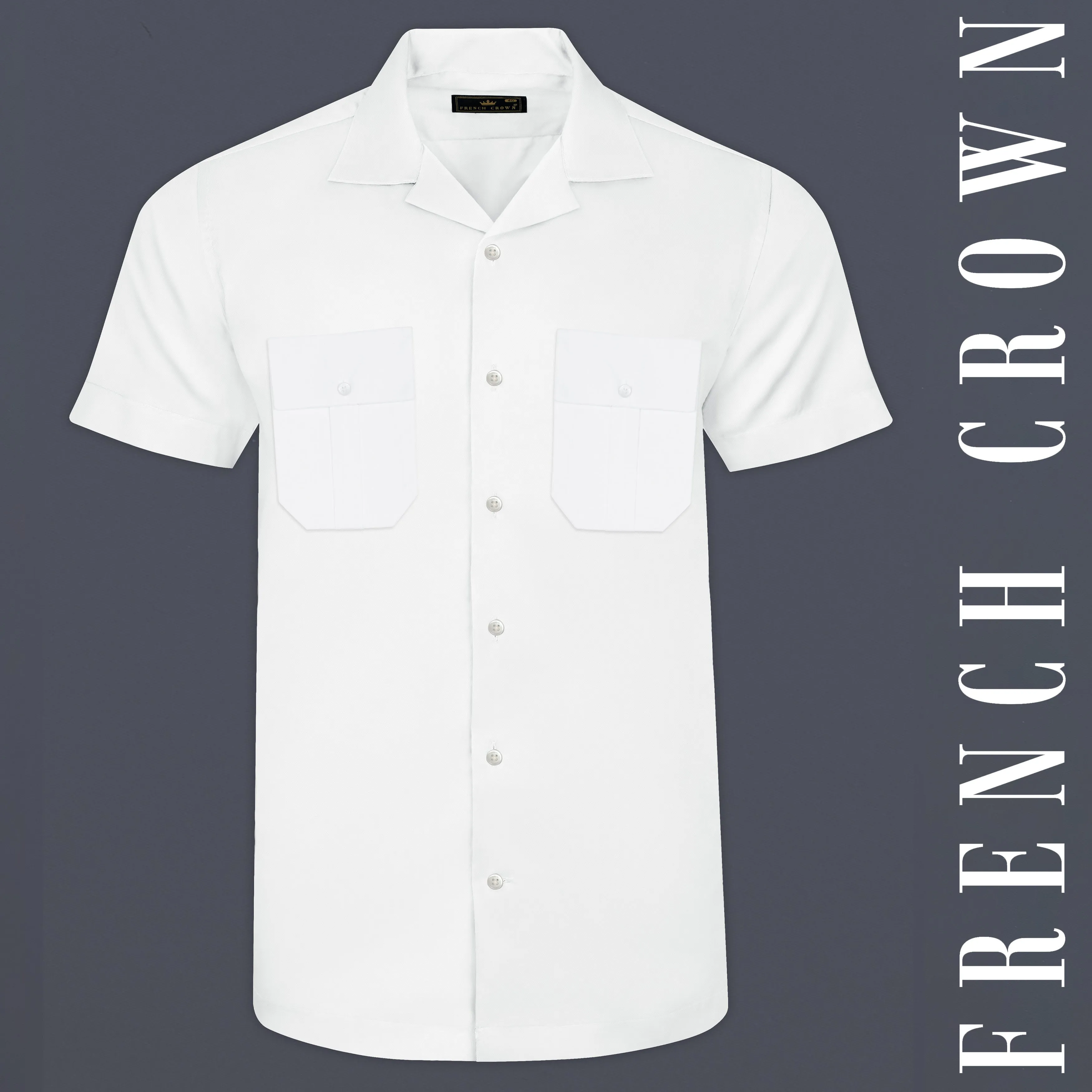 Bright White Super Soft Premium Cotton Designer Shirt sold by French Crown