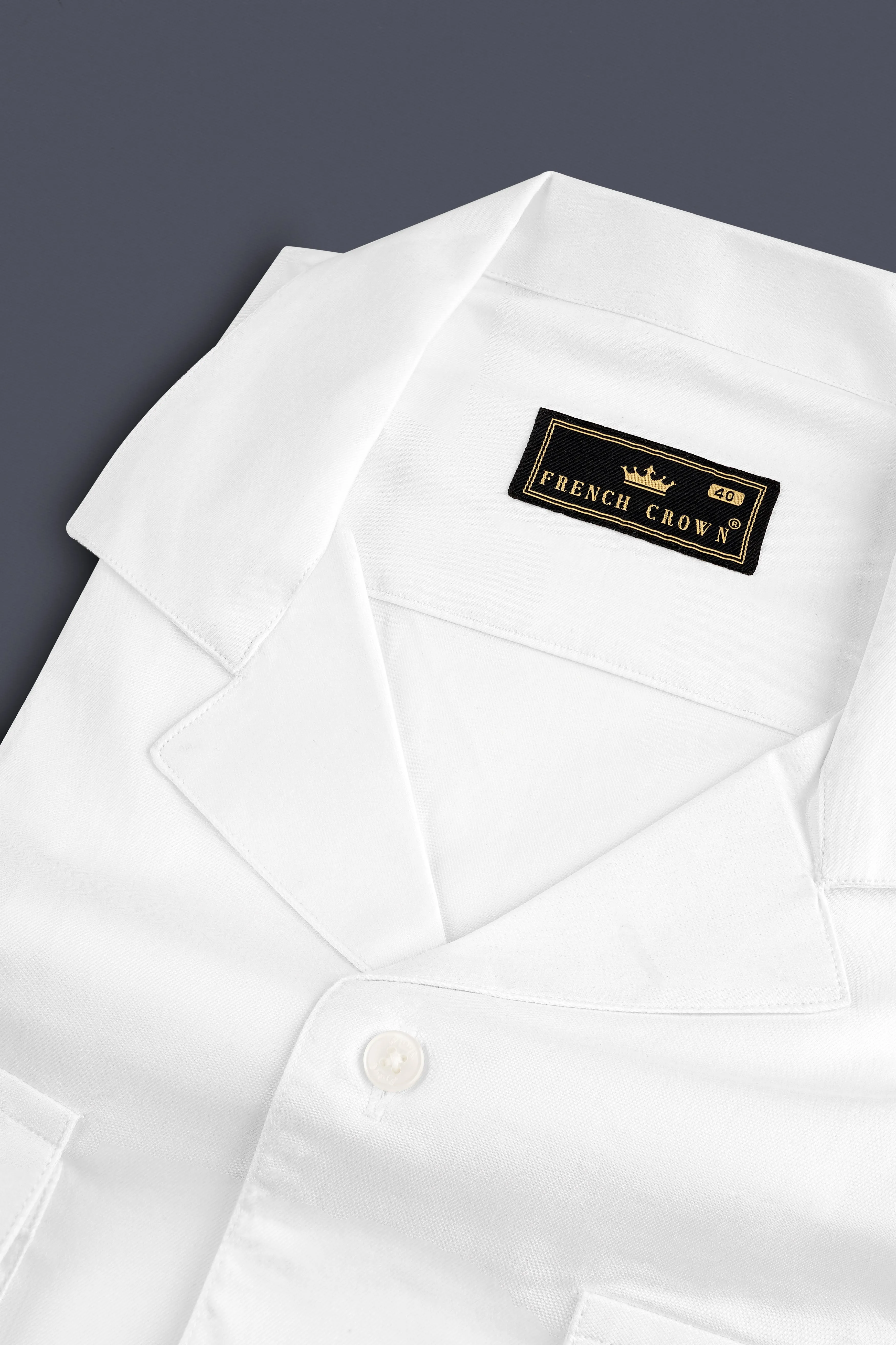 Bright White Super Soft Premium Cotton Designer Shirt sold by French Crown product image thumbnail 4